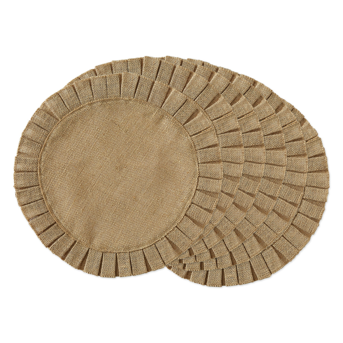 DII Natural Jute Round Ruffle Trim Placemat Set/6 – Homenkitchenshop
