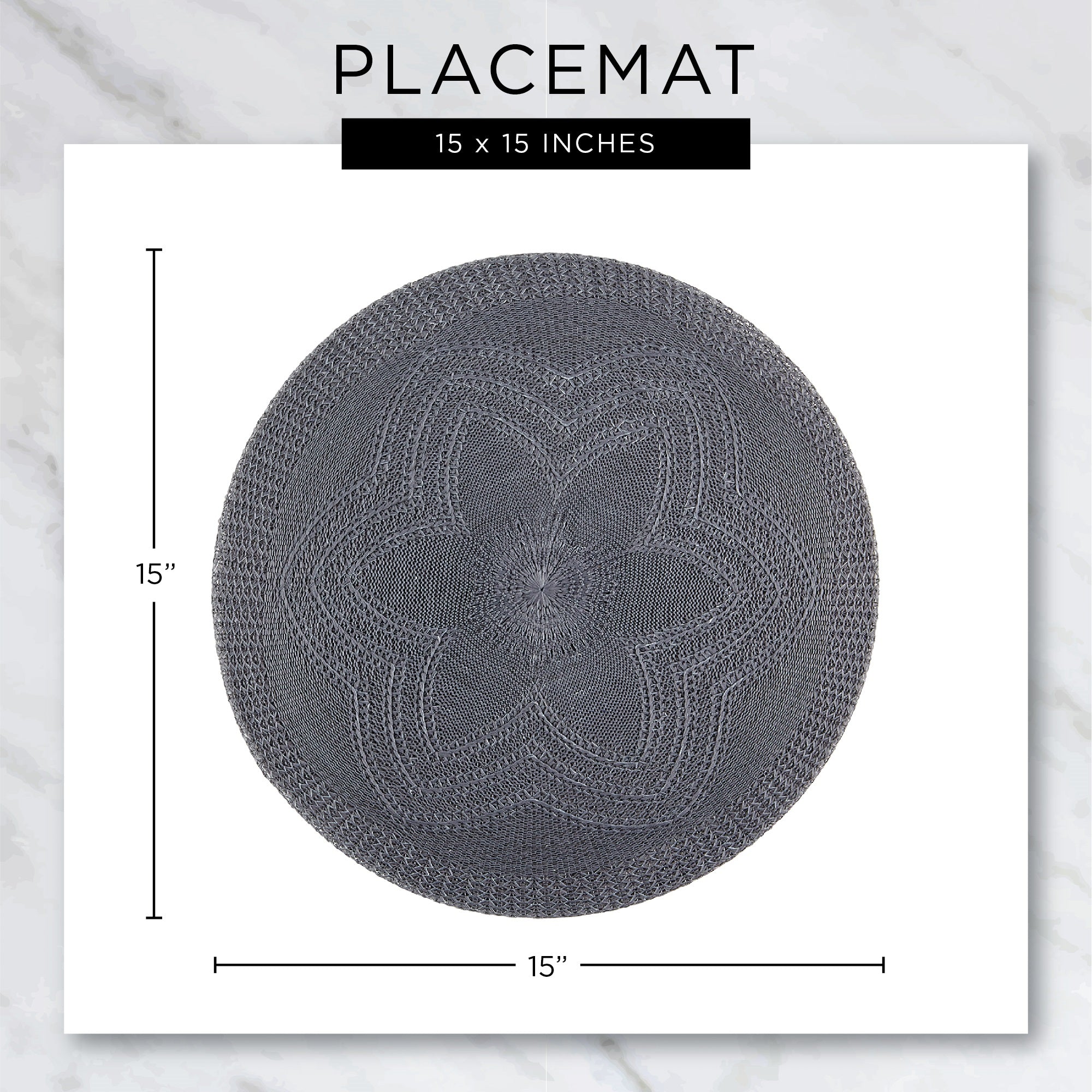 DII Natural Jute Round Ruffle Trim  Placemat Set/6