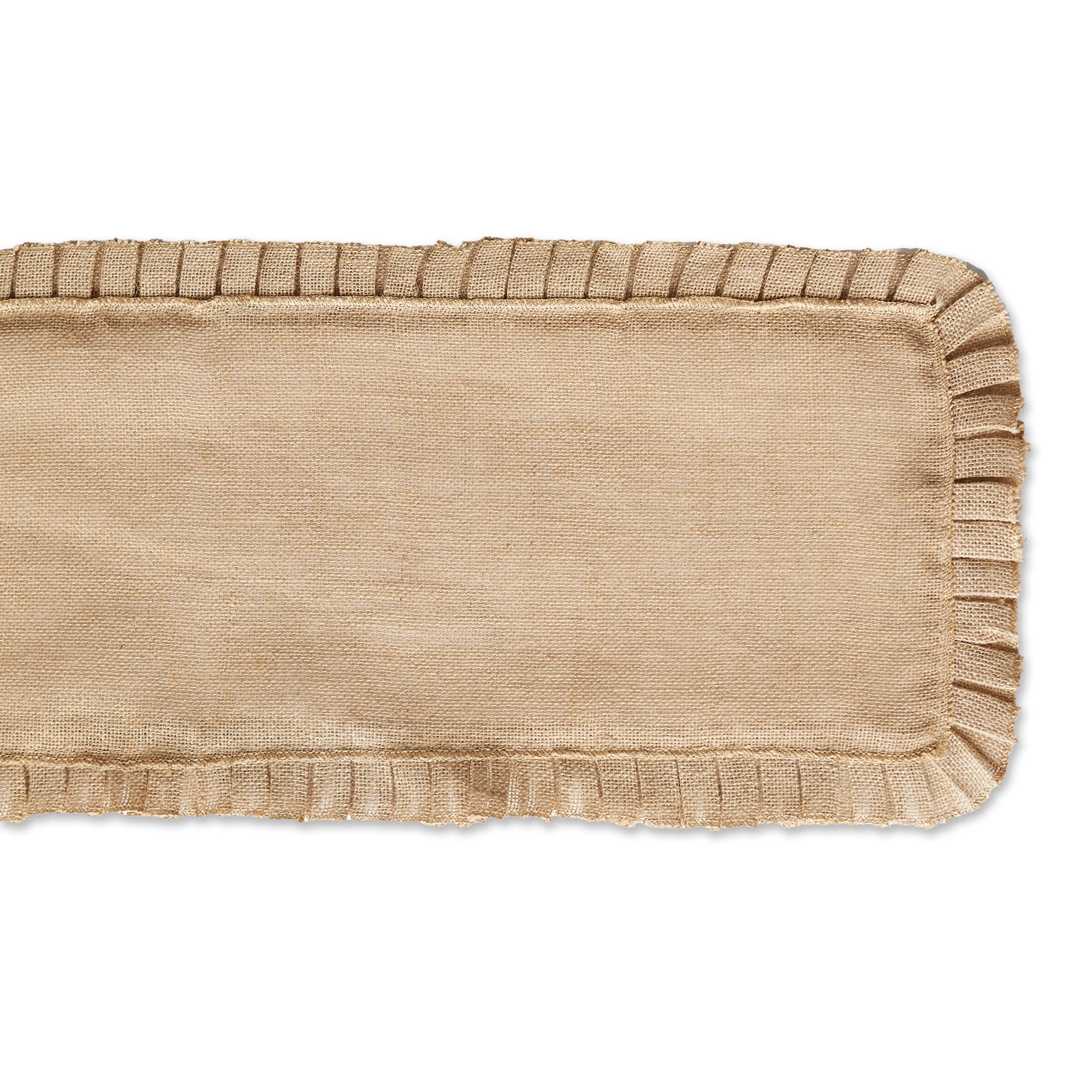 DII Natural Ruffle Trim Jute Table Runner  14x72 inch