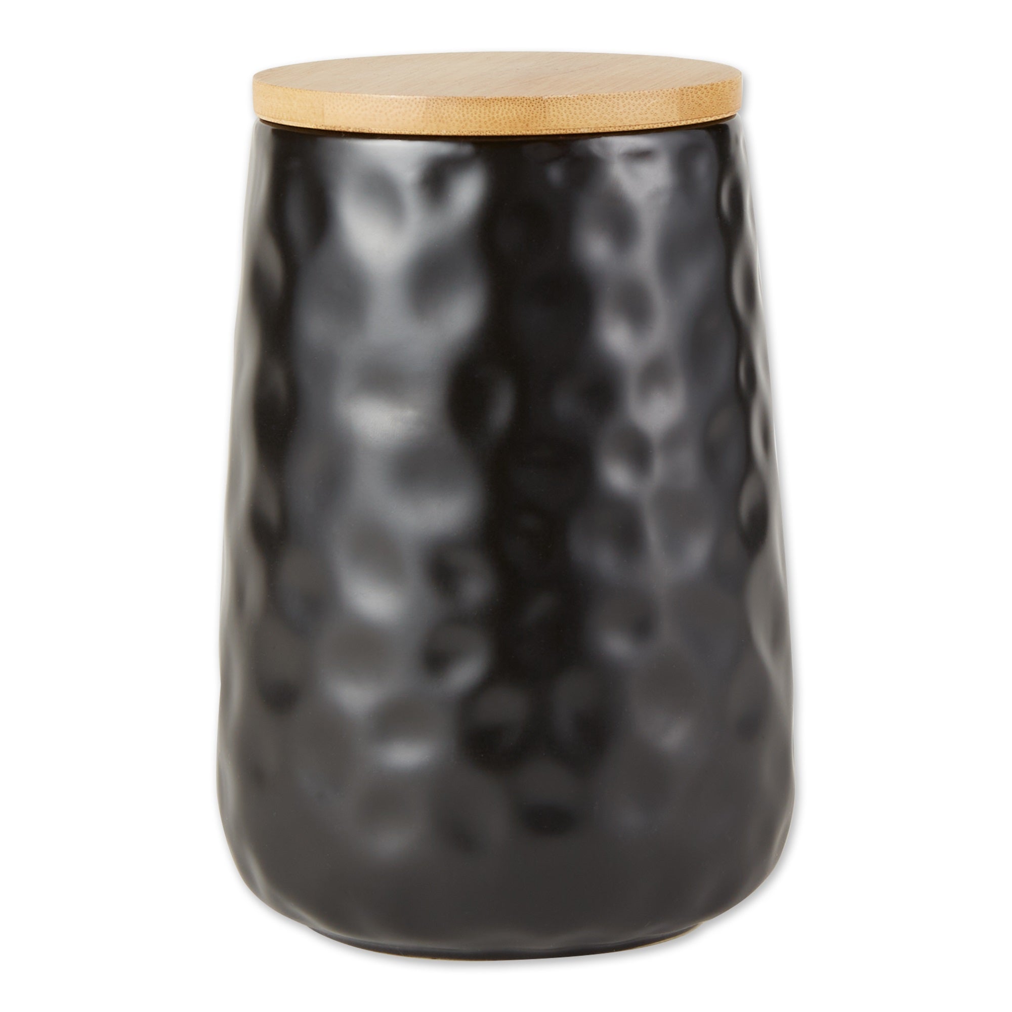 DII Black Matte Dimple Texture Ceramic Canister (Set of 2)