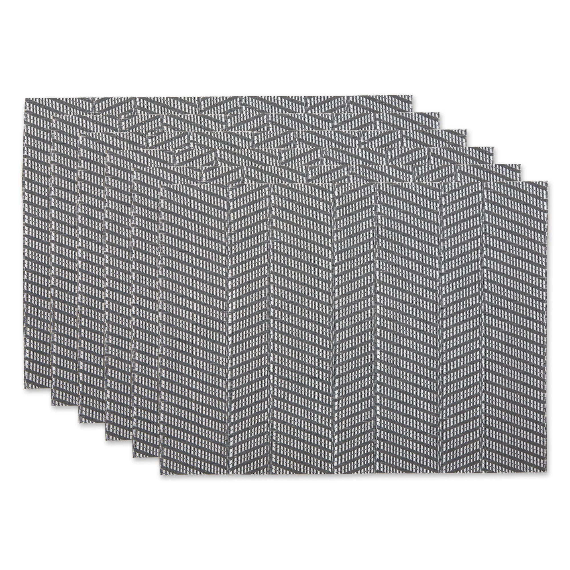 Dii Gray Textured Twill Weave Placemat 6 Piece