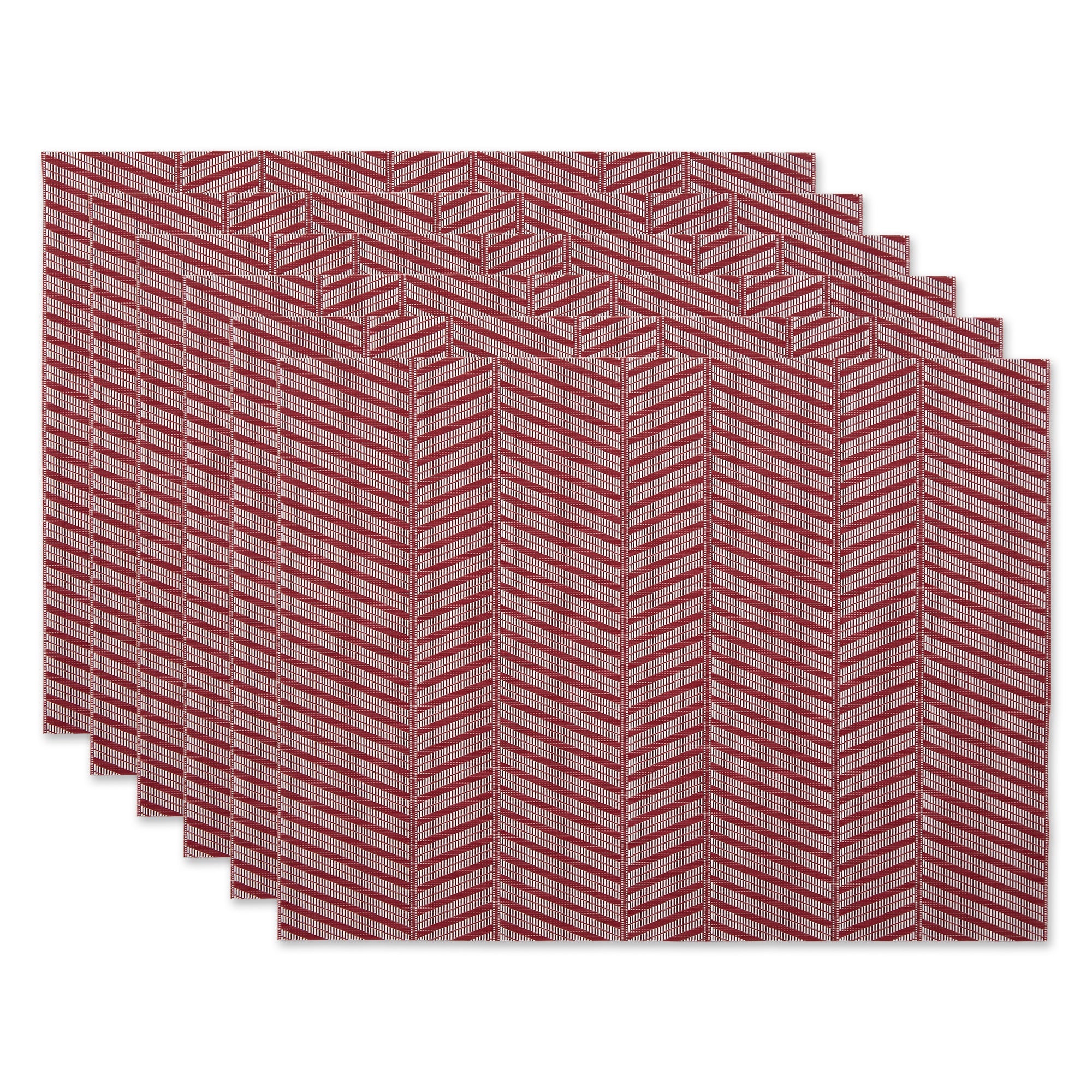 Dii Barn Red Textured Twill Weave Placemat 6 Piece