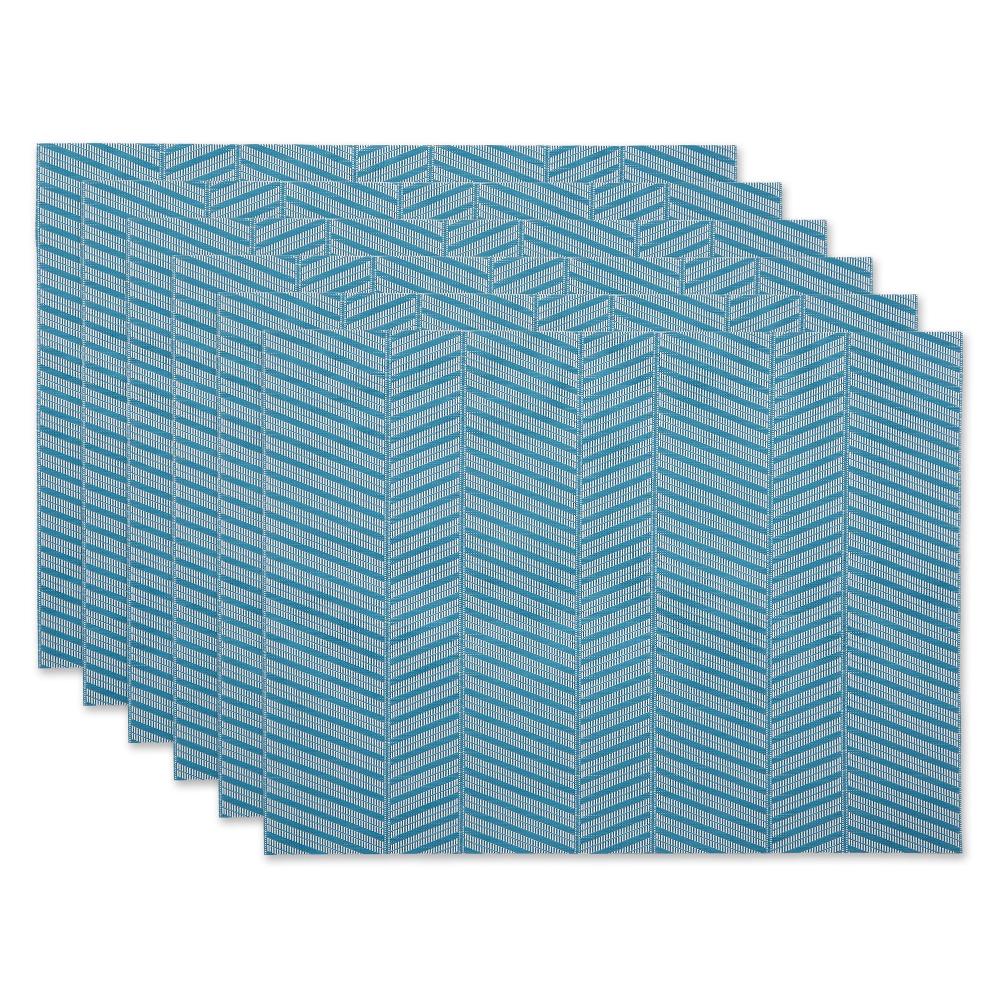 Dii Storm Blue Textured Twill Weave Placemat 6 Piece