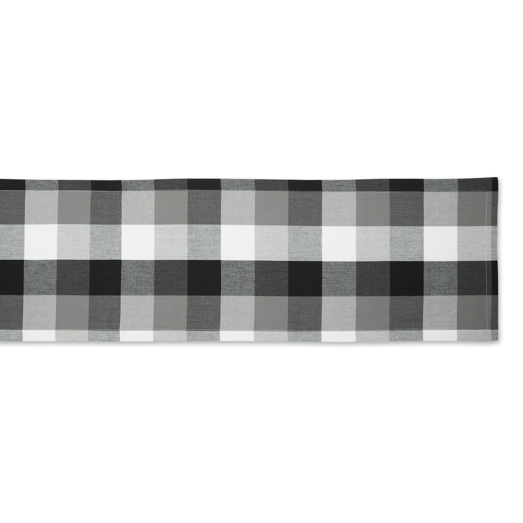 Dii Black Tri Color Check Table Runner