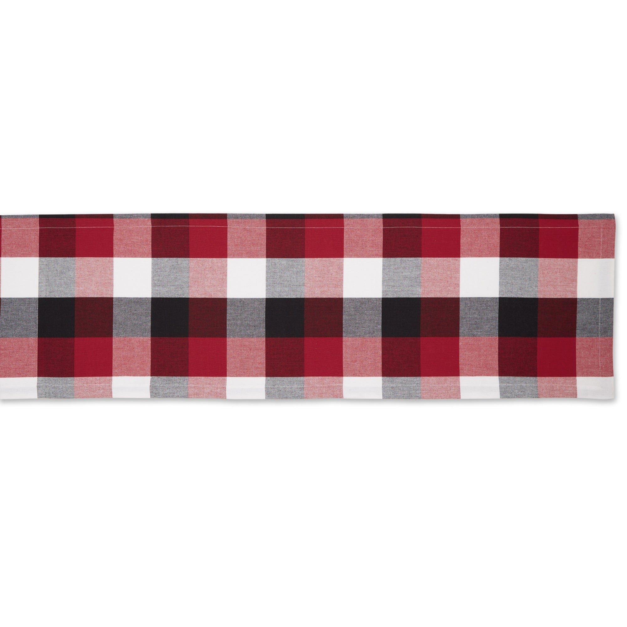 Dii Cardinal Red Tri Color Check Table Runner