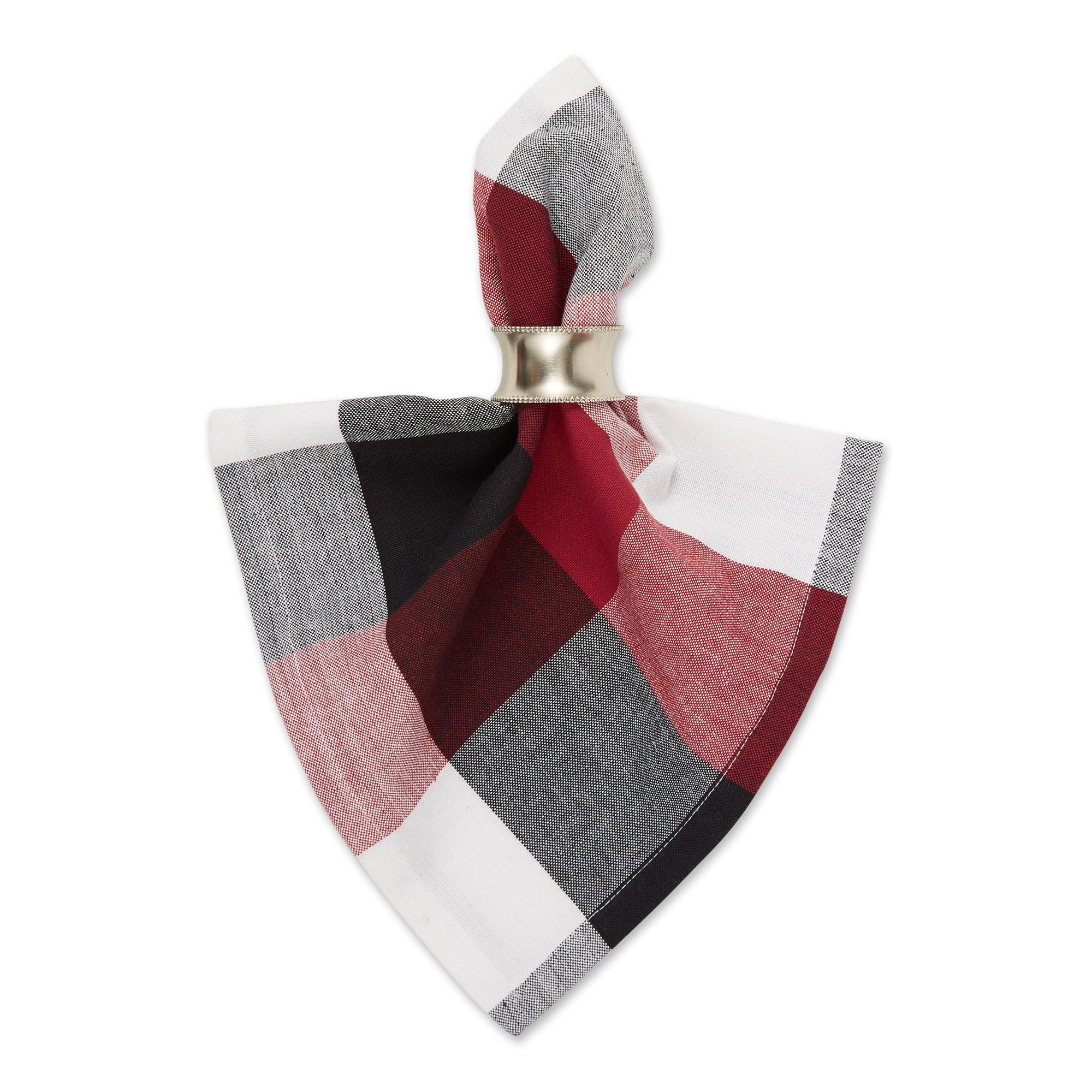 DII Cardinal Red Tri Color Check Napkin (Set of 6)