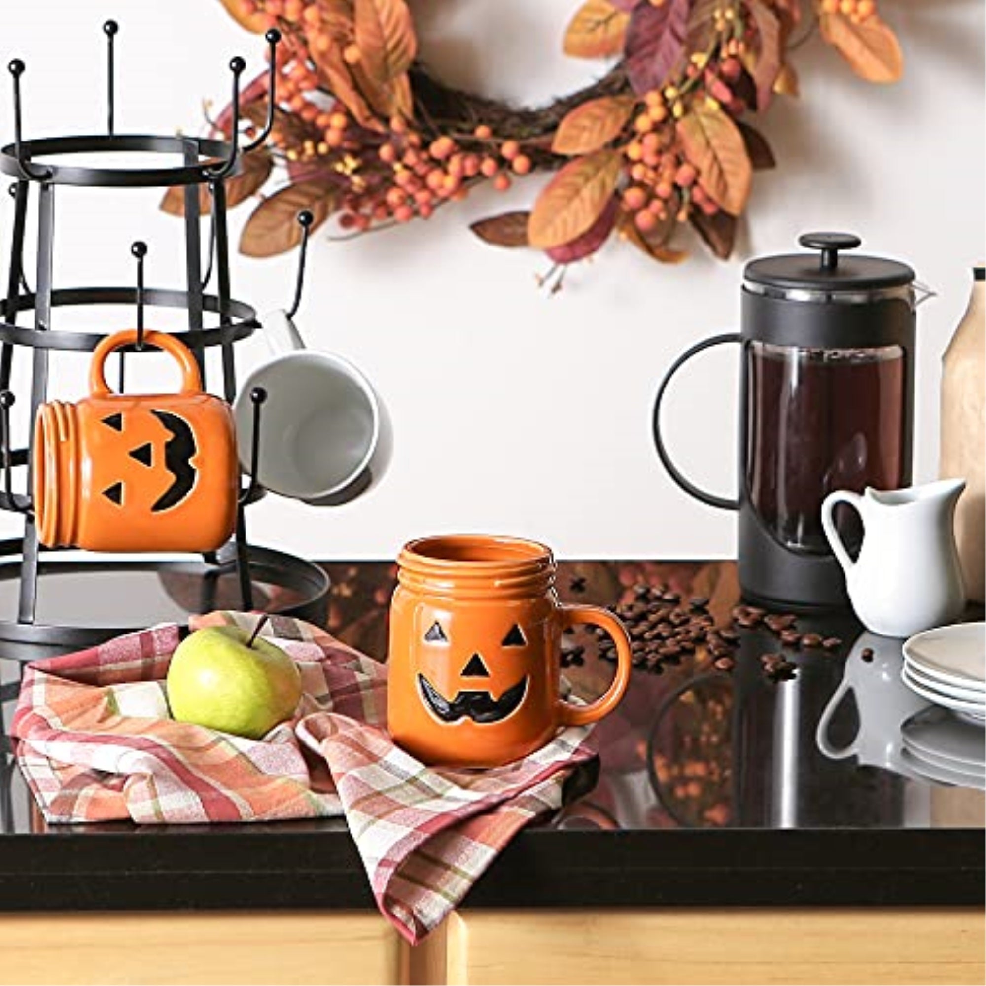 DII Jack O Lantern Jar Ceramic Mug (Set Of 2)