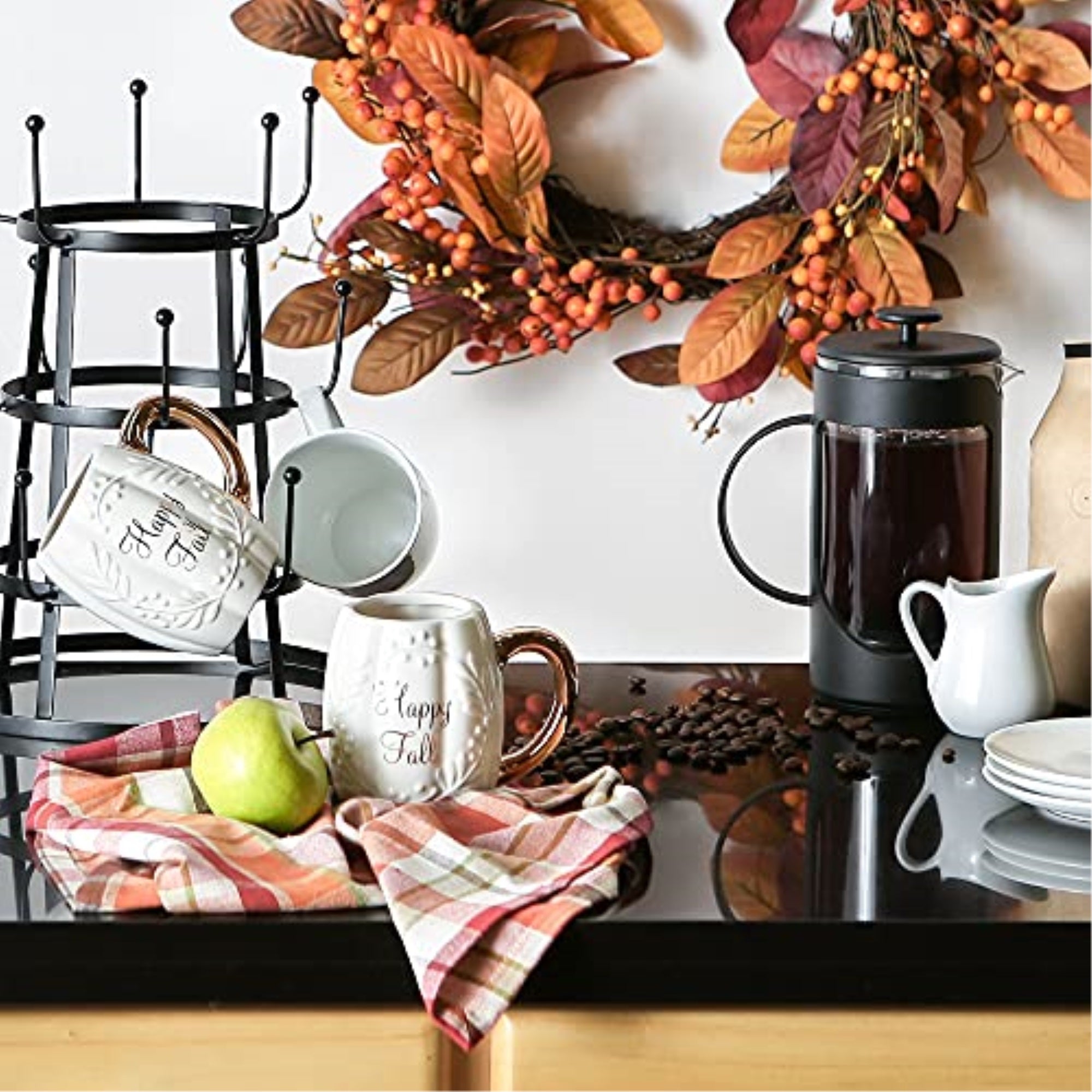 DII Happy Fall Pumpkin Ceramic Mug (Set Of 2)