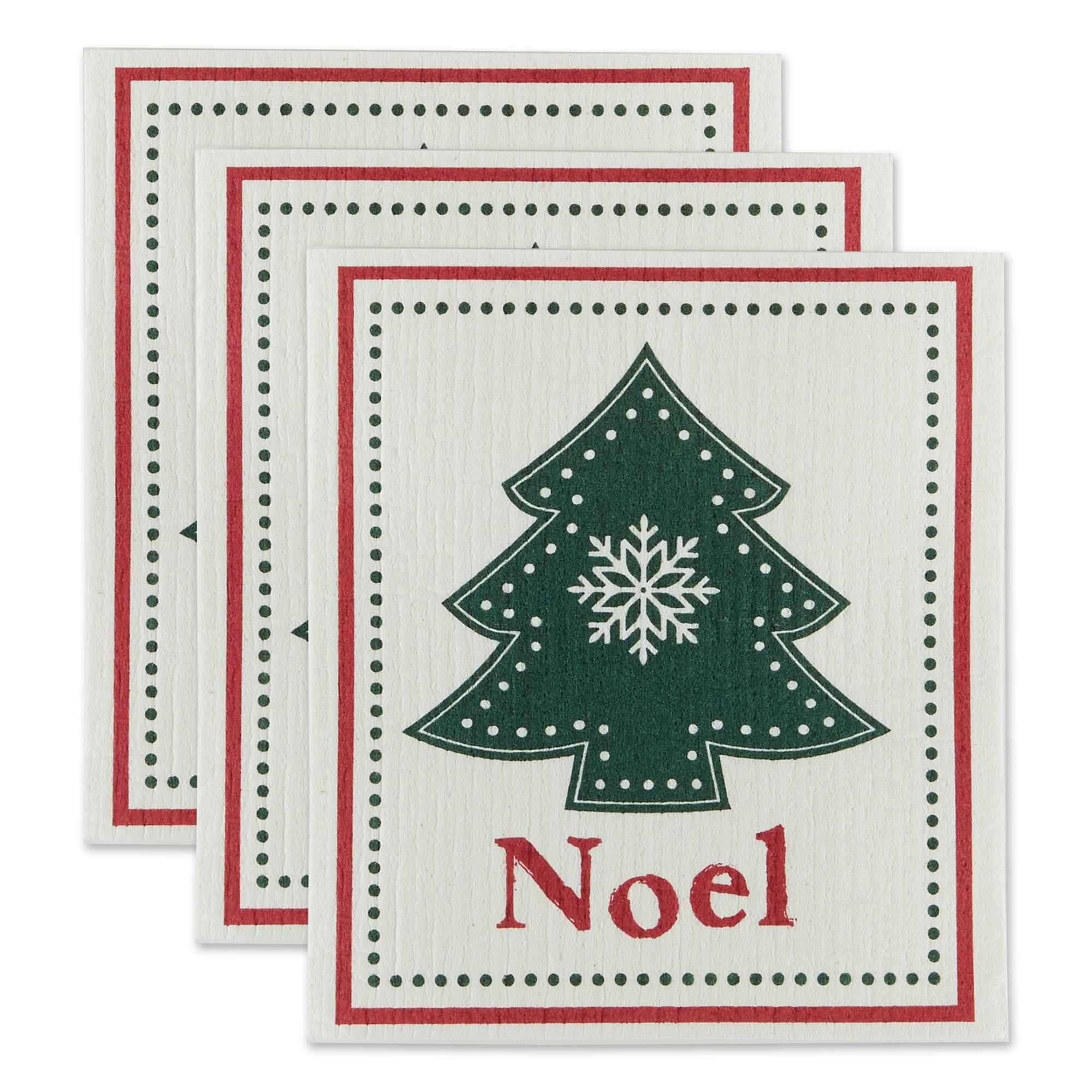 Noel Tree Swedish Dishcloth Set/3