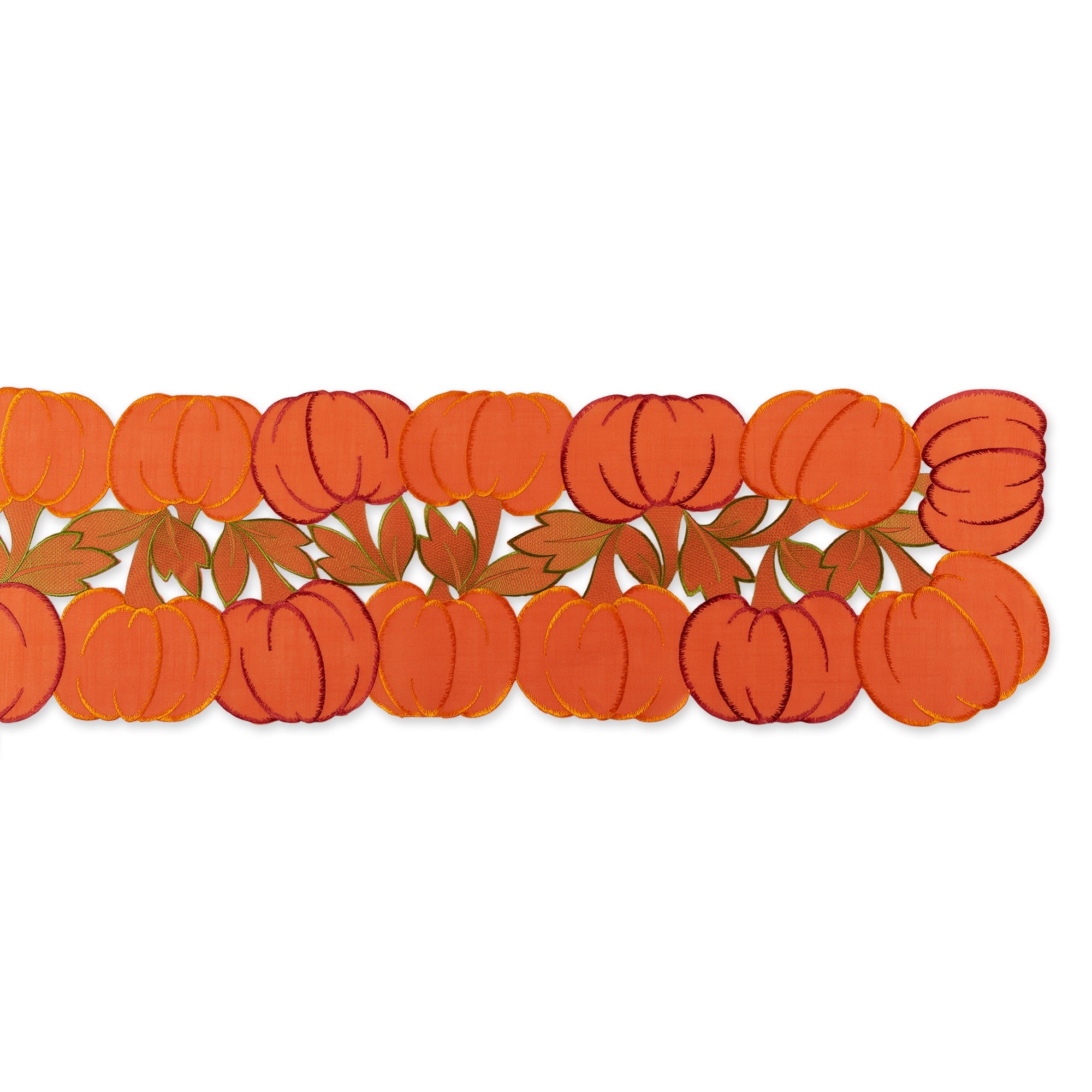 DII Embroidered Pumpkins Table Runner 14x108