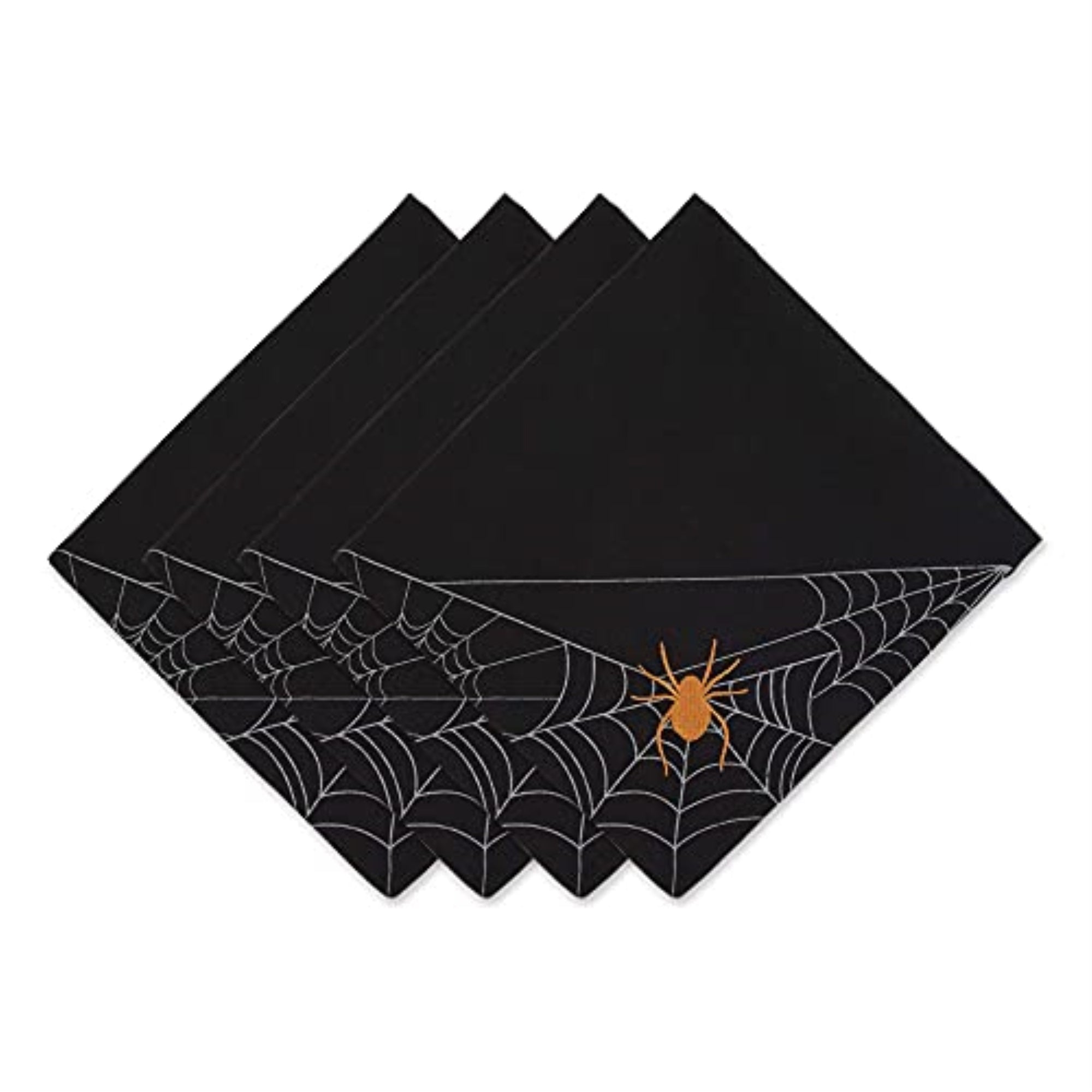 Dii Spooky Spiderweb Embellished Napkin (Set Of 4)