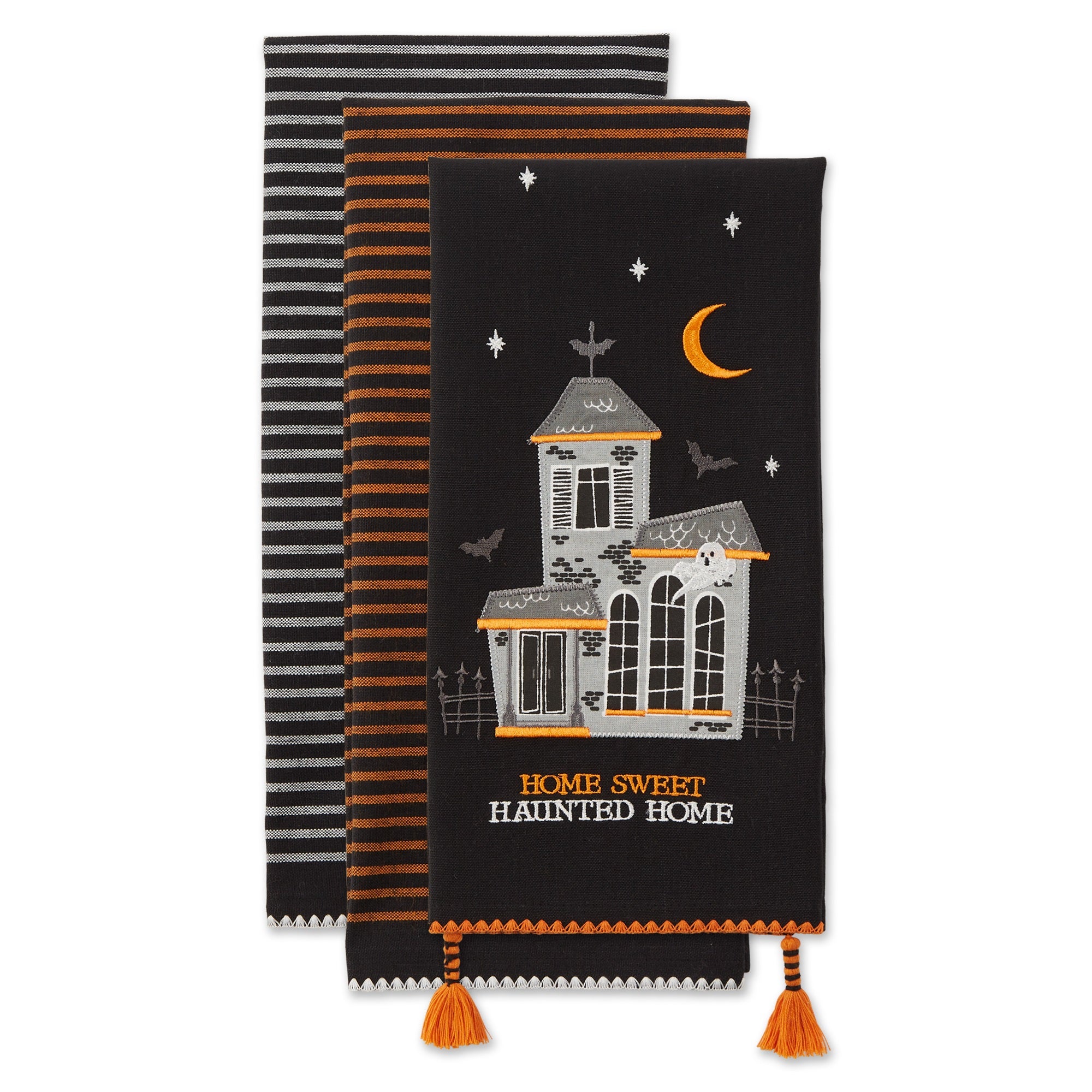 DII Asst Home Sweet Haunted Home Dishtowel (Set Of 3)