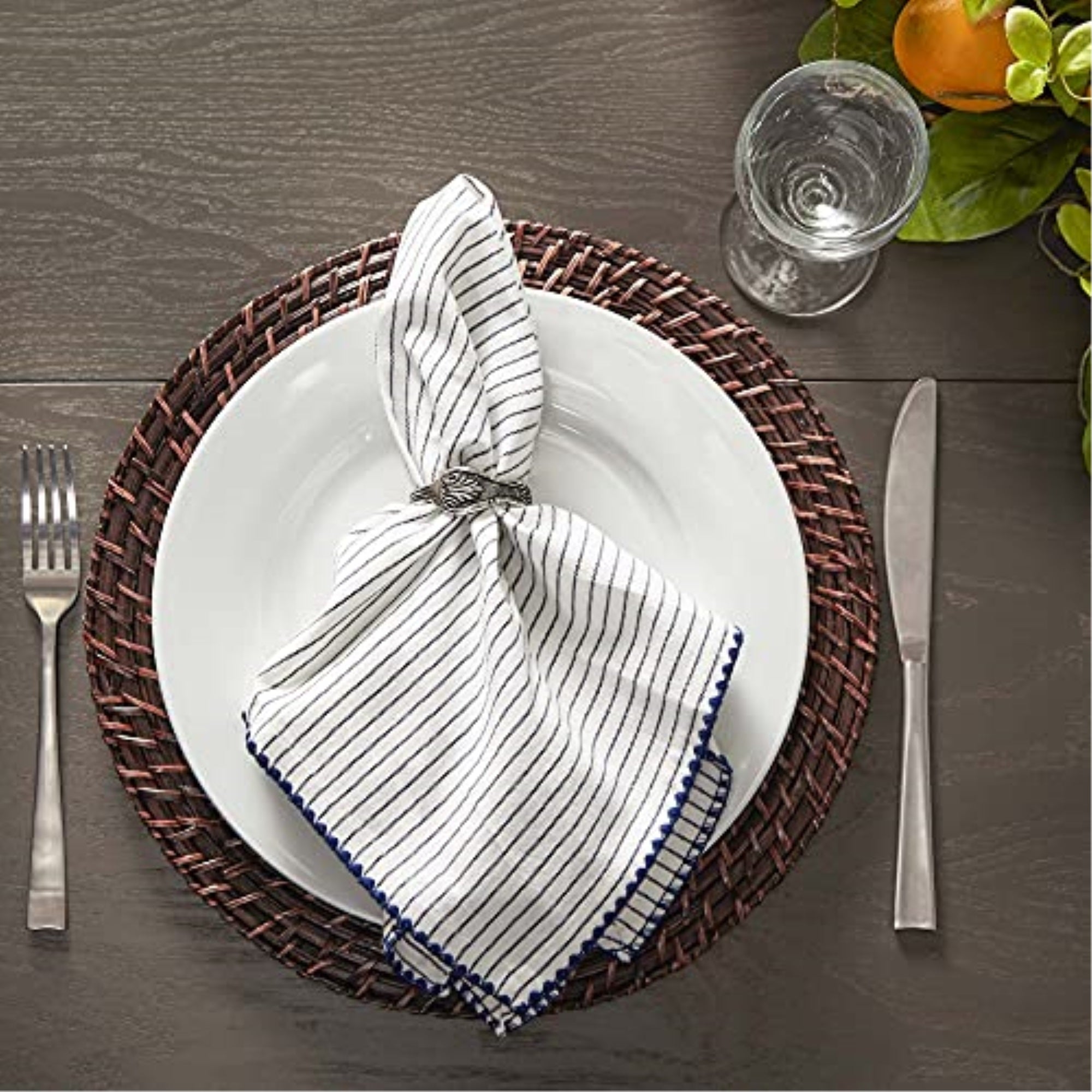DII Chef Micro Stripe Embellished Napkin (Set of 4)