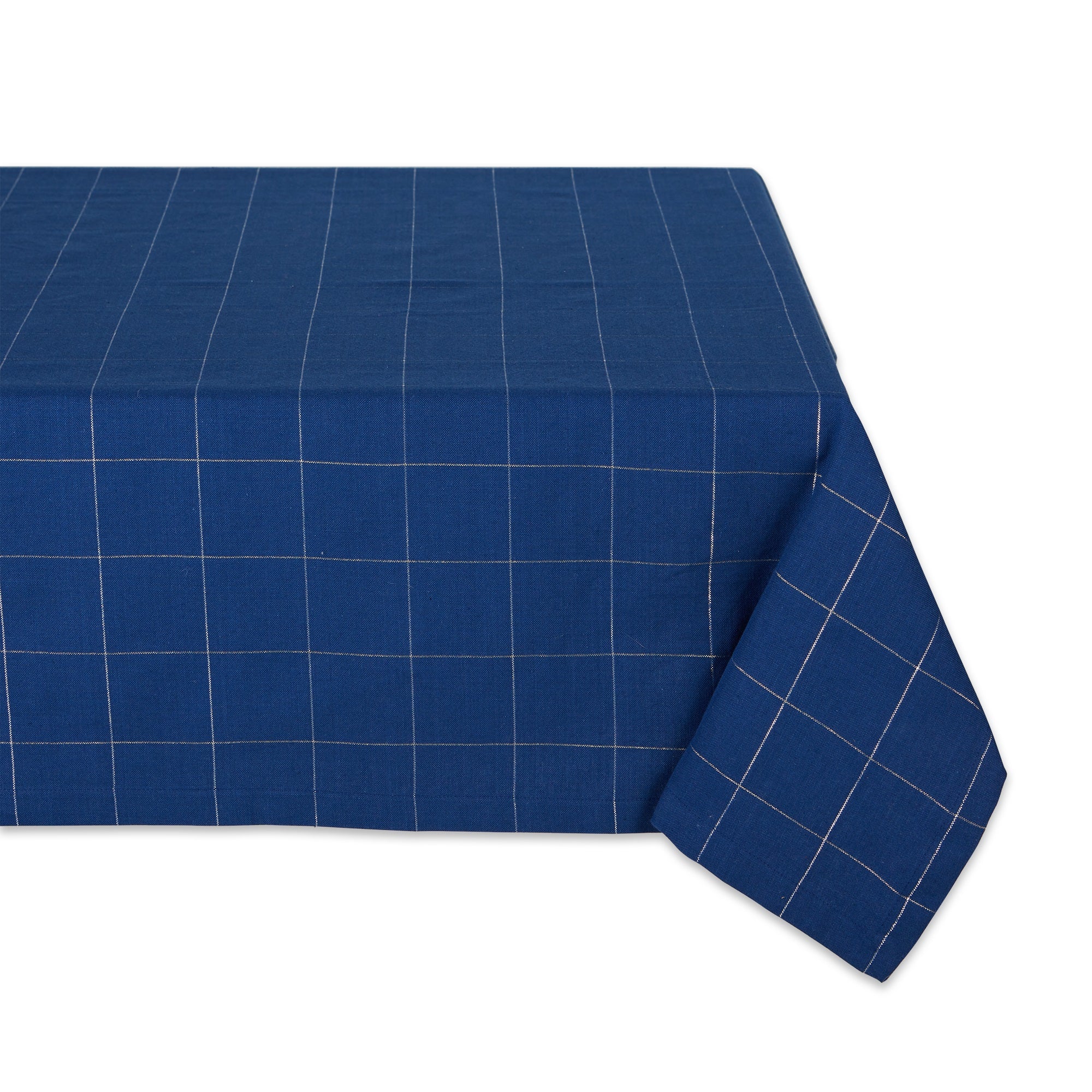 BLUE METALLIC WINDOWPANE TABLECLOTH 60x104