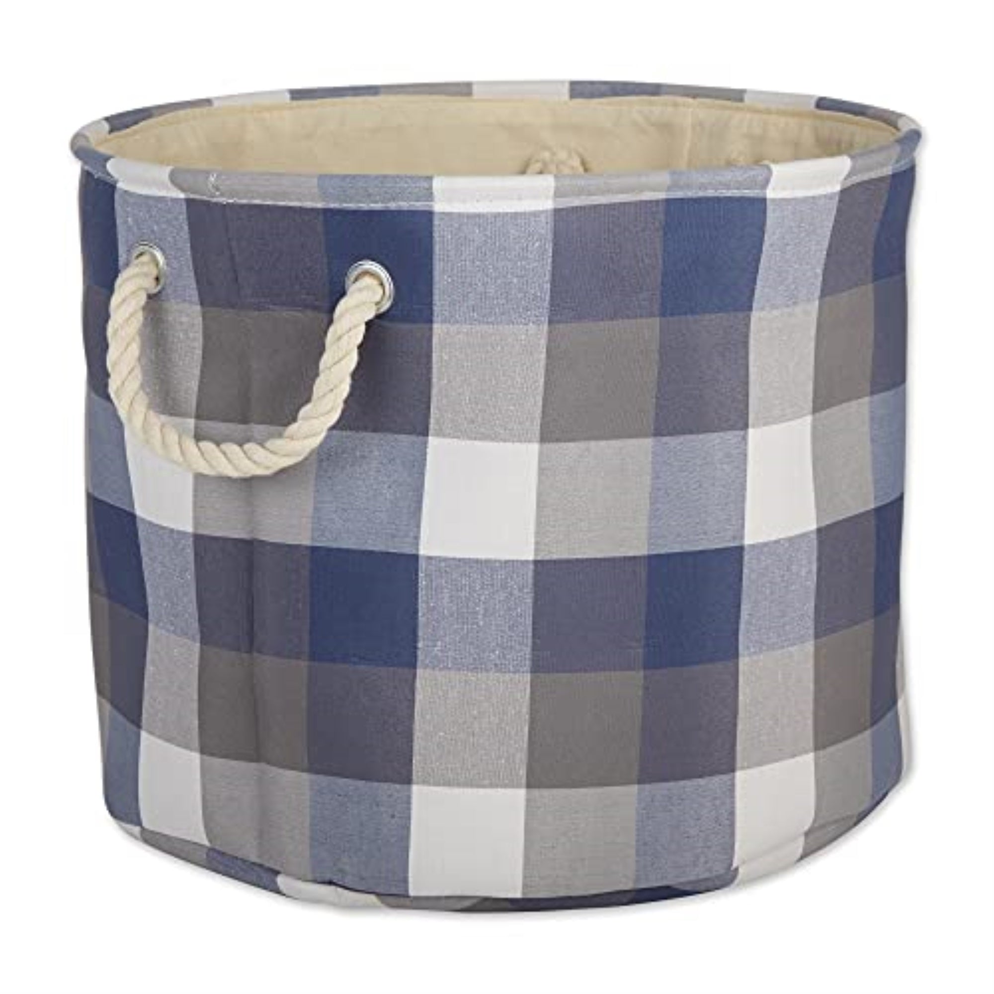 Dii Polyester Bin Tri Color French Blue Round Large 15''X16''X16''