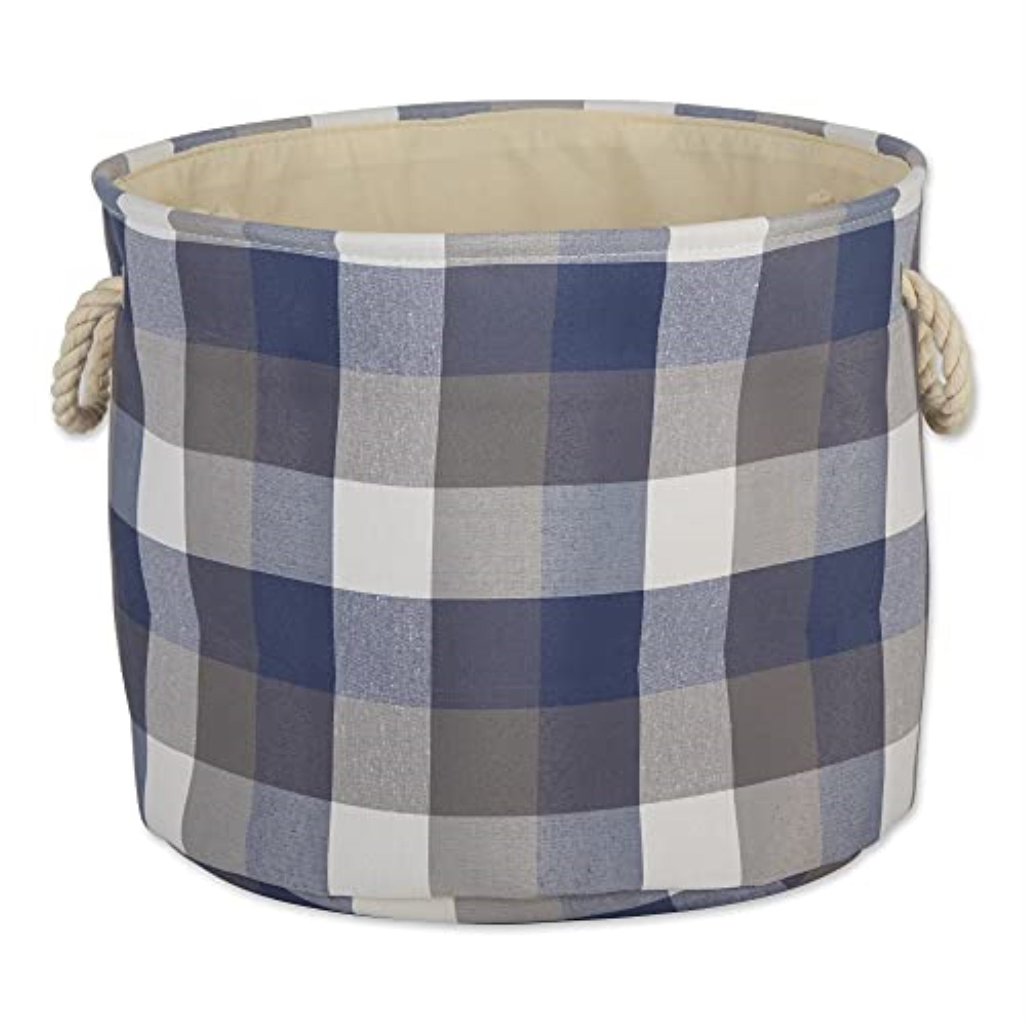 DII Polyester Bin Tri Color French Blue Round Large 15''x16''x16''