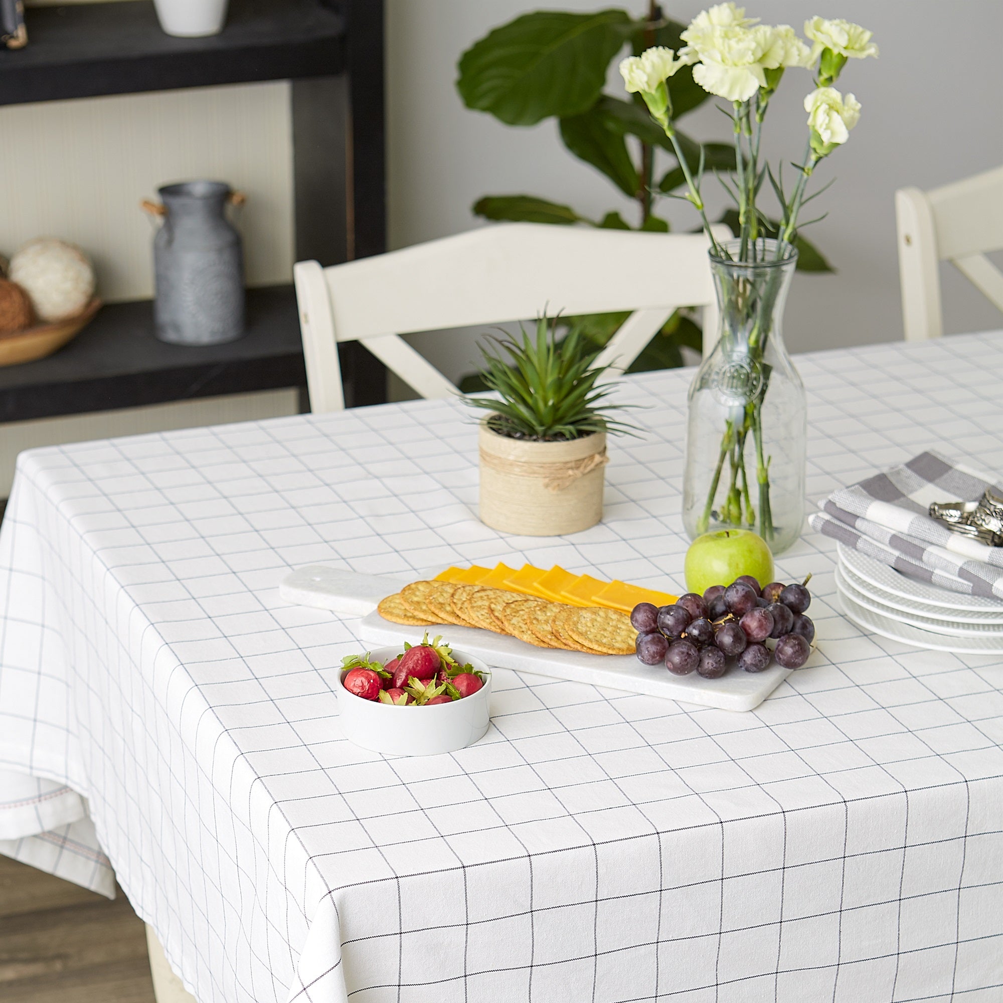 Dii Kitchen Windowpane Tablecloth 52X52