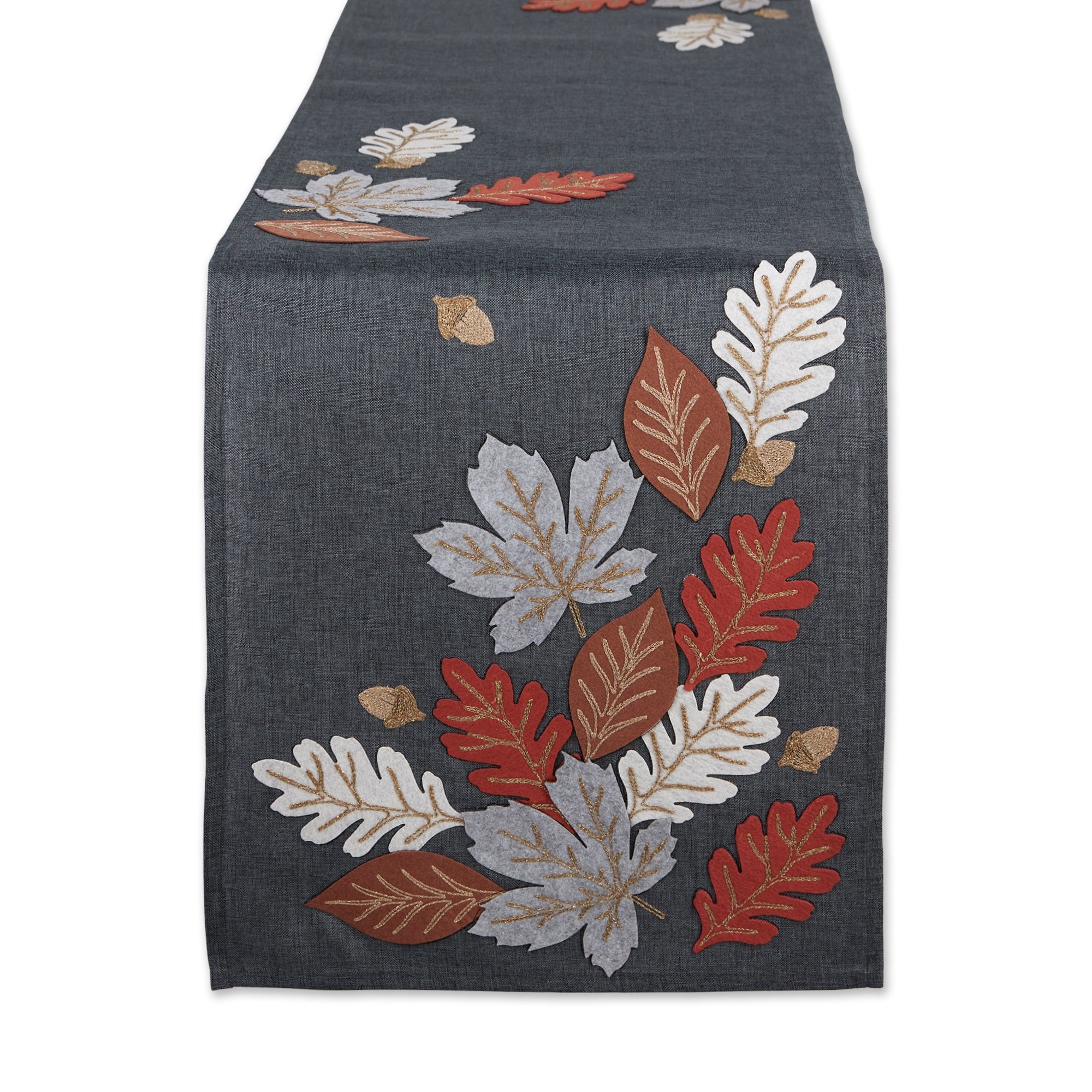 Dii Autumn Leaves Embroidered Table Runner 14X70