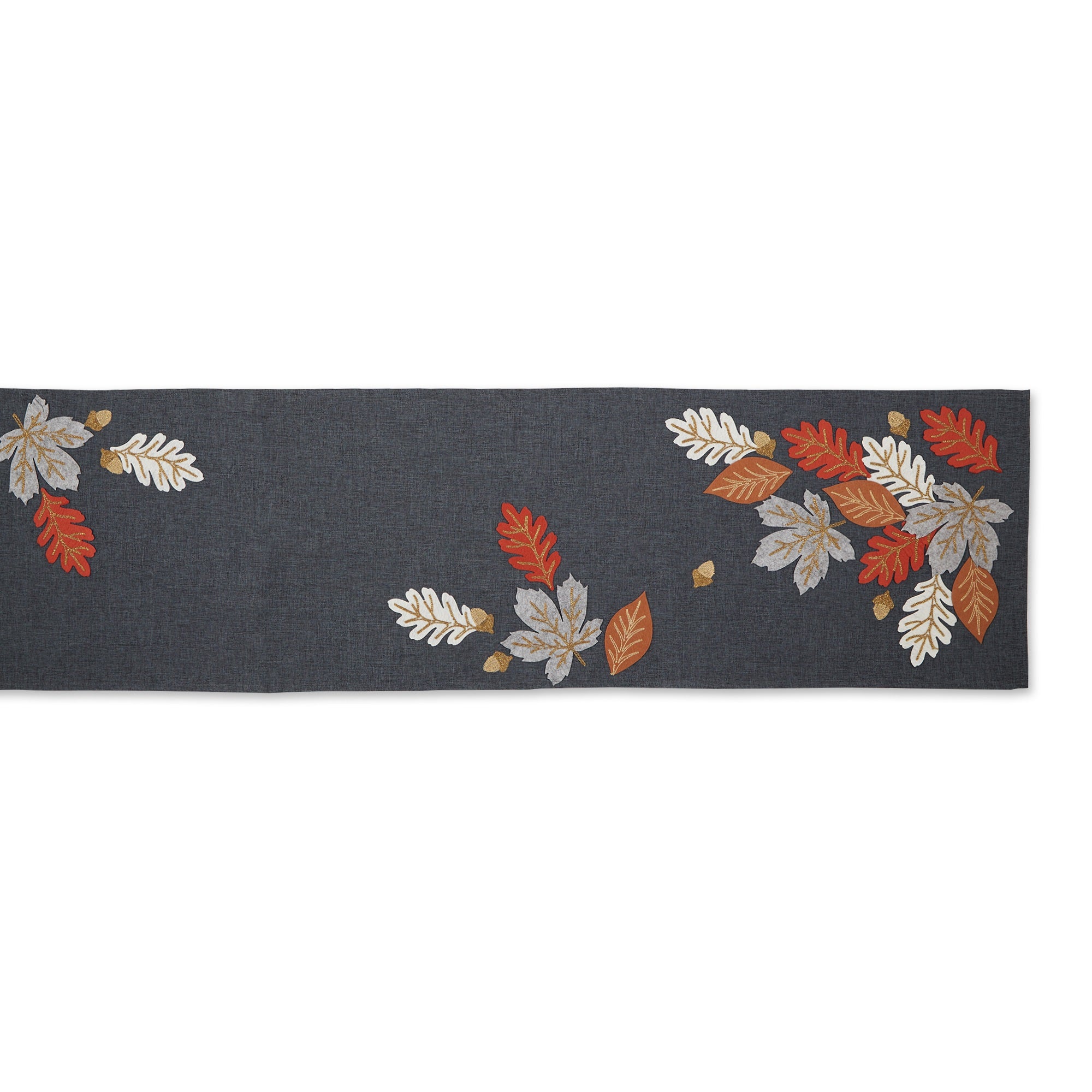 DII Autumn Leaves Embroidered Table Runner 14x70