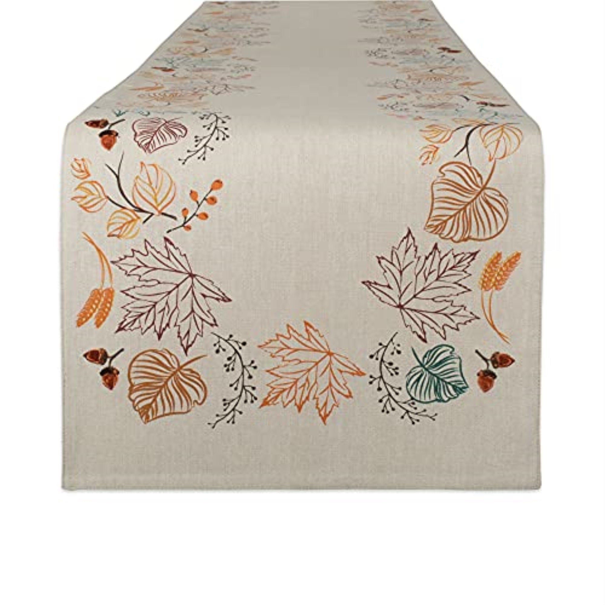 Dii Autumn Leaves Embellished Table Runner 14X108''