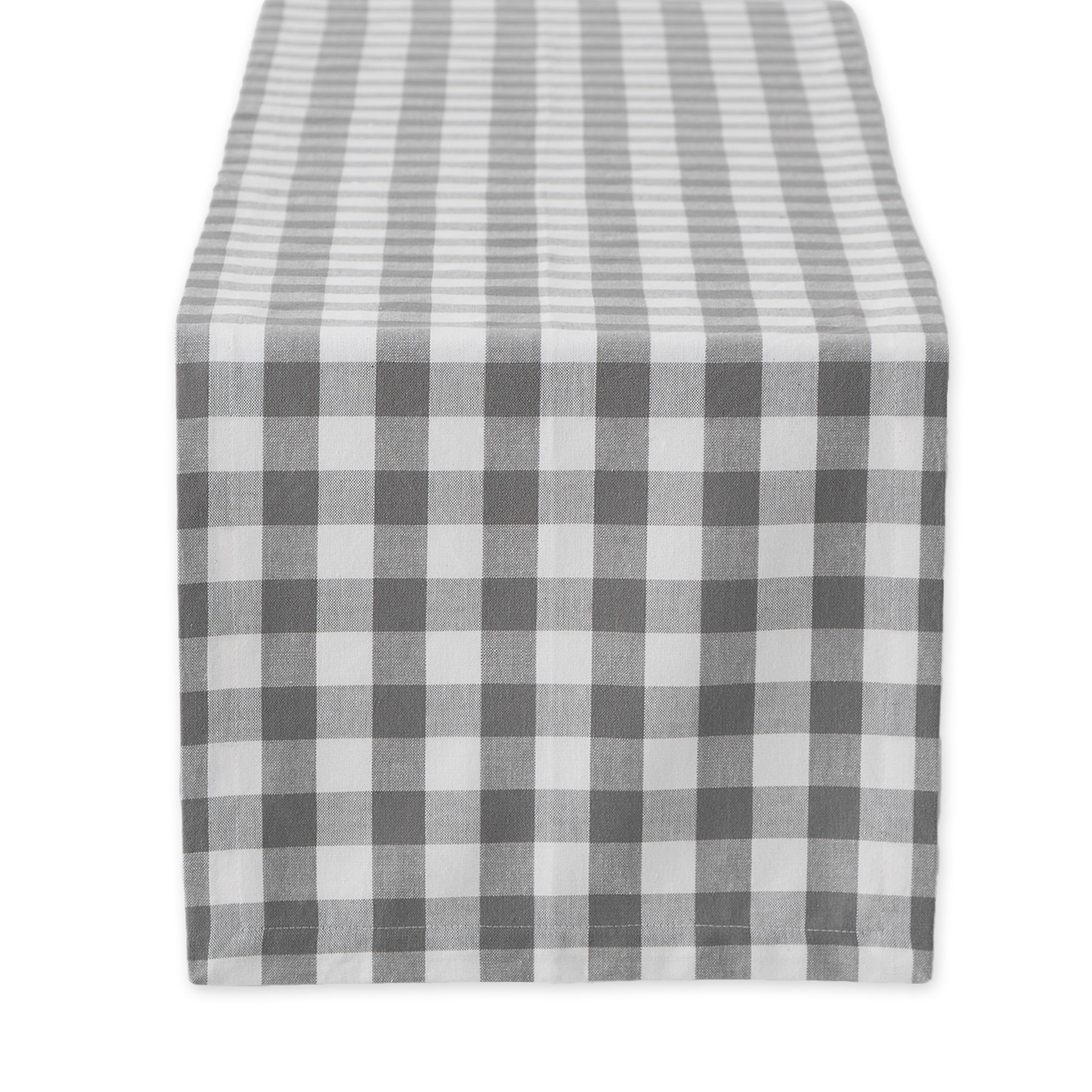Gray/White Checkers Table Runner 14X108
