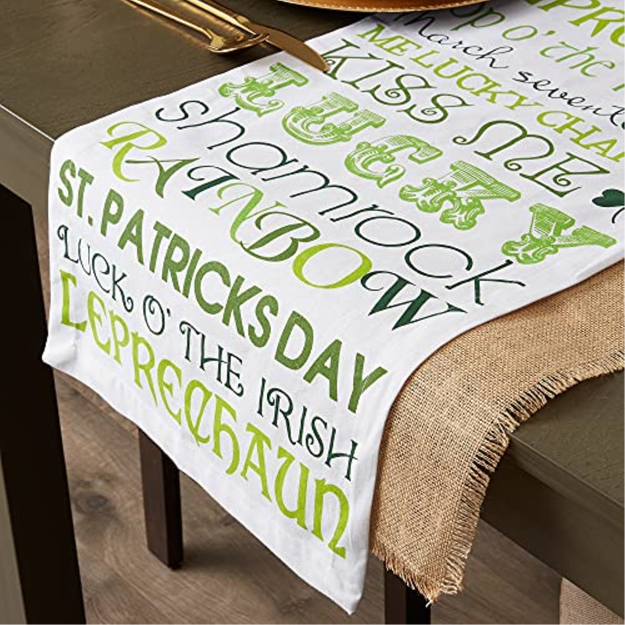 DII St Patricks Day Print Table Runner 14x108''