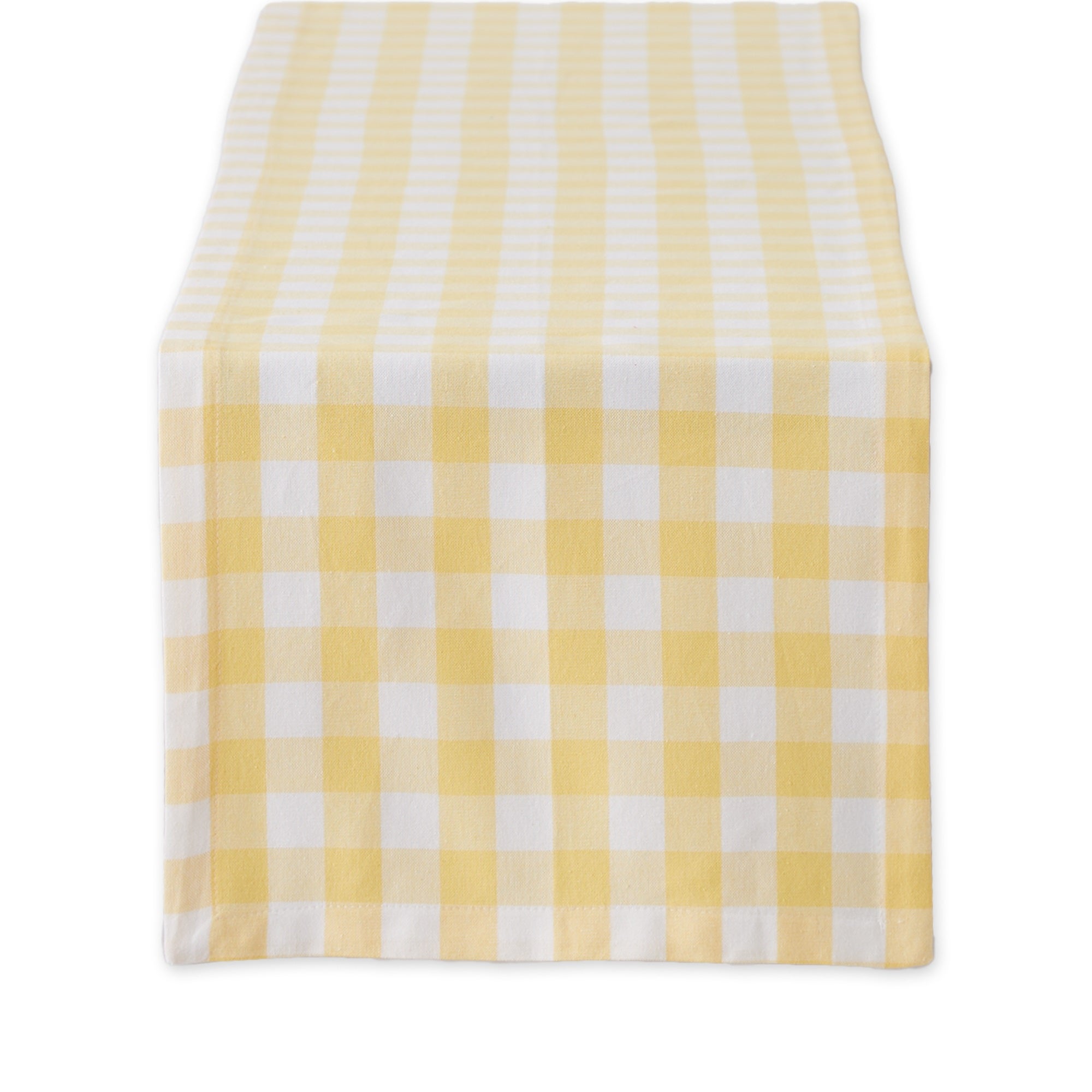 Yellow/White Checkers Table Runner 14X108