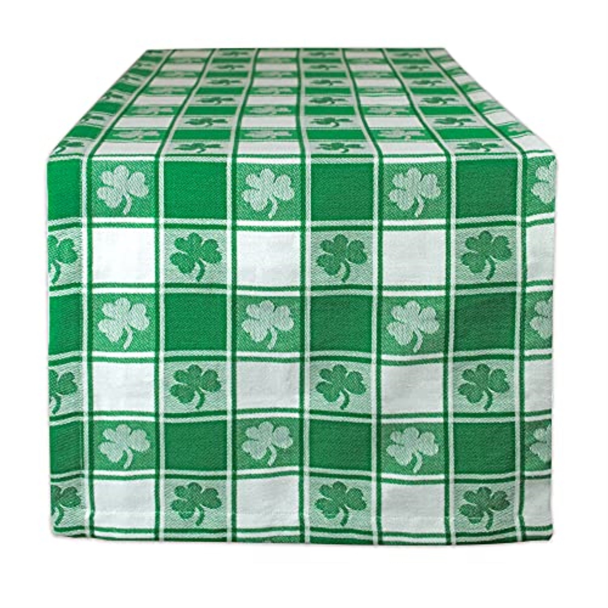 Dii Shamrock Woven Check Table Runner 14X108''