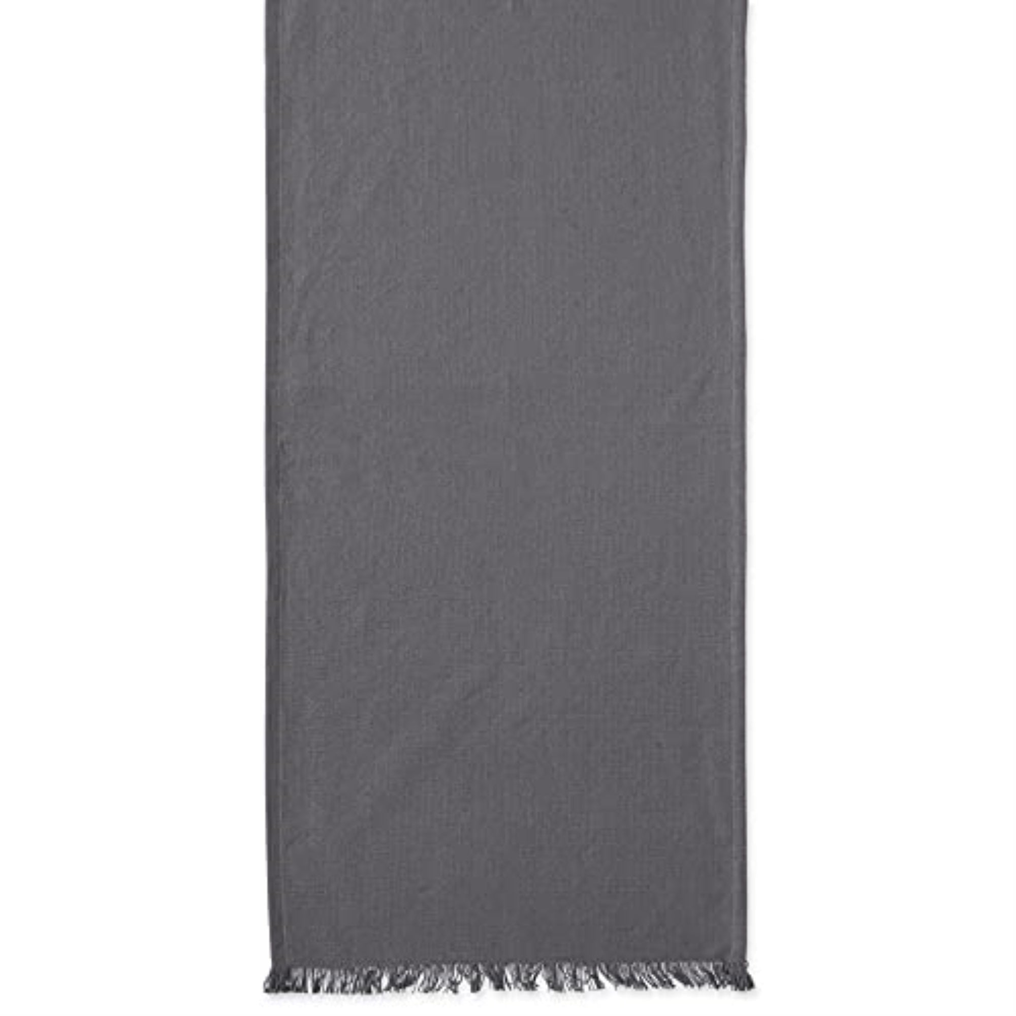 DII Solid Gray Heavyweight Fringed Table Runner 14x108