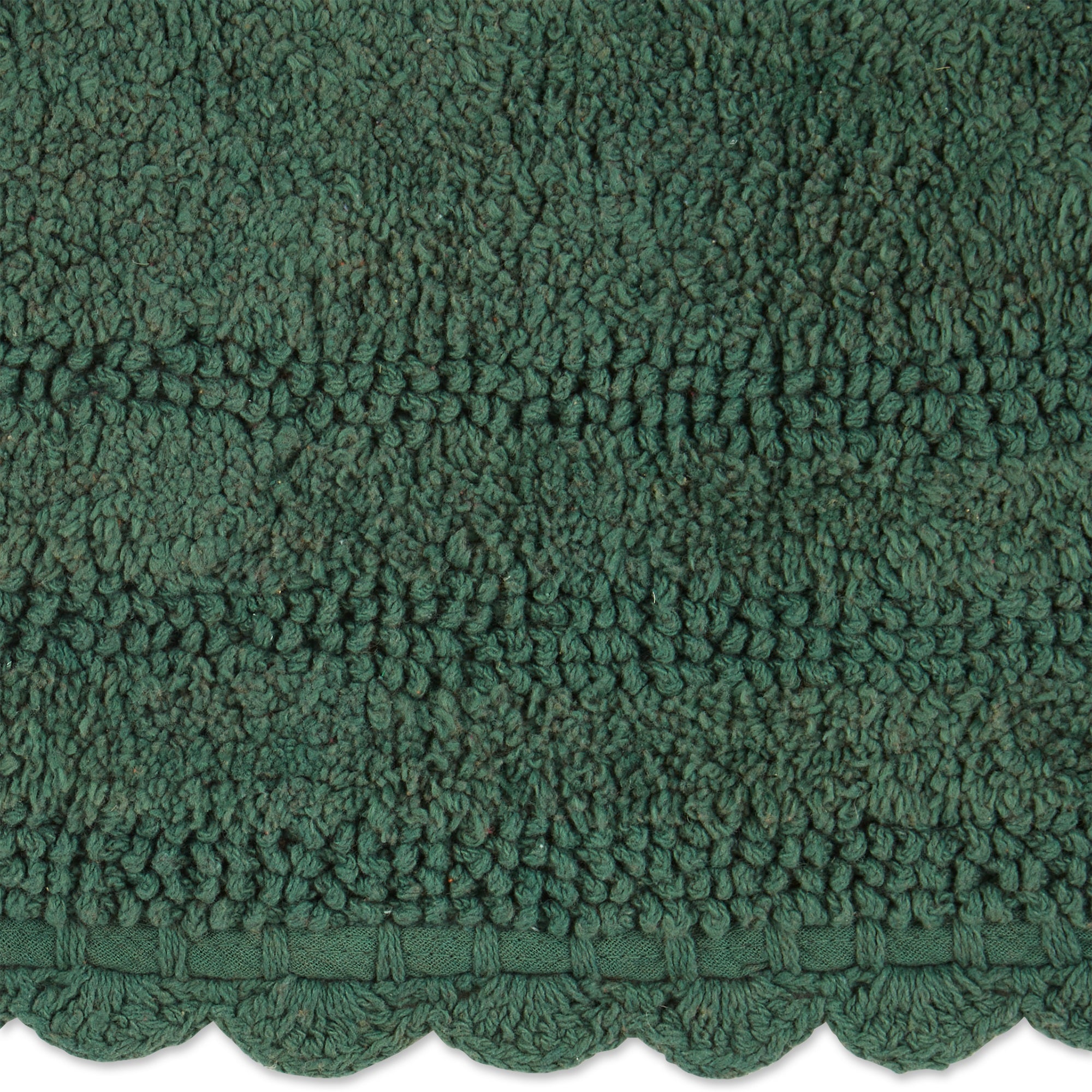 Dii Dark Green Large Oval Crochet Bath Mat