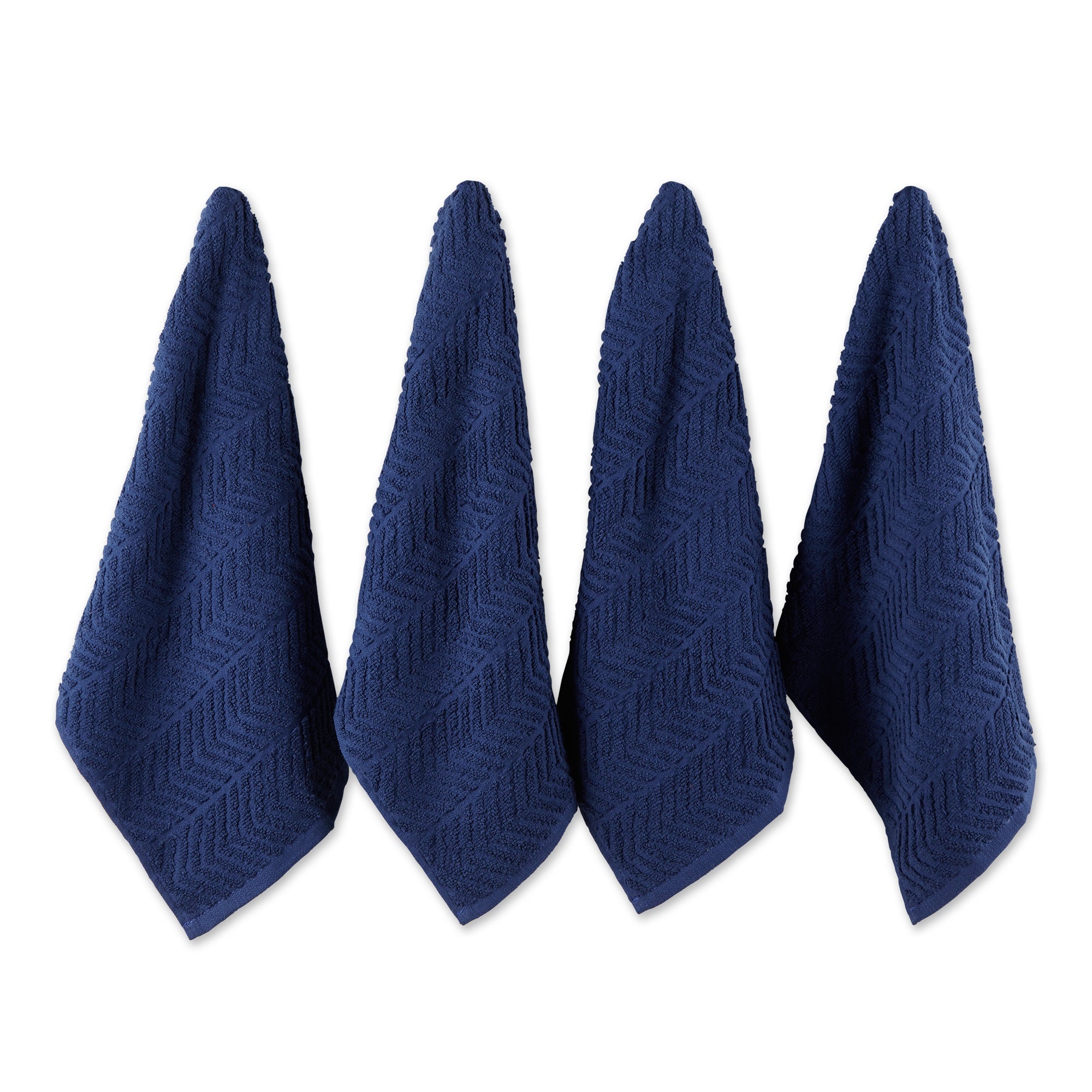 Dii Nautical Blue Chevron Luxury Barmop (Set Of 4)