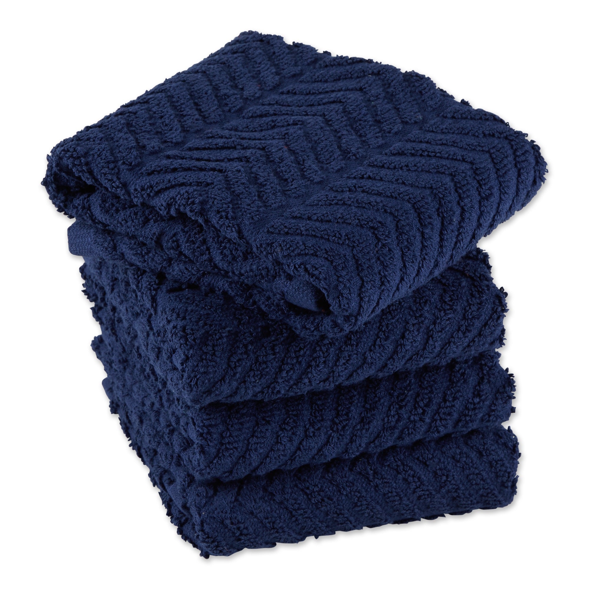 DII Nautical Blue Chevron Luxury Barmop (Set of 4)