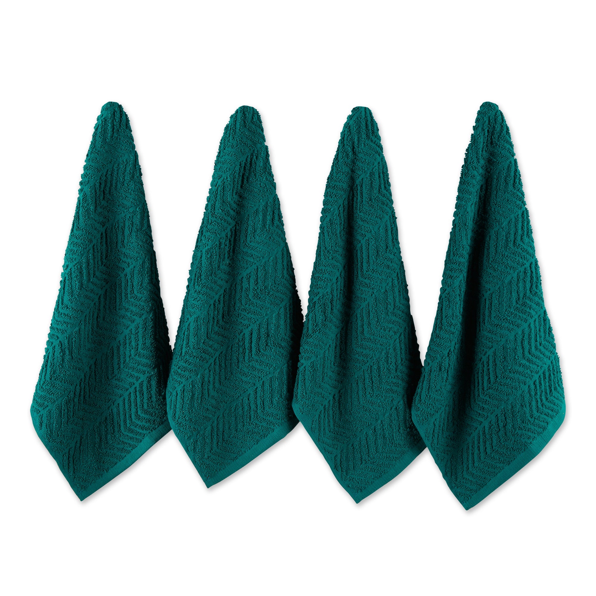 Dii Teal Chevron Luxury Barmop (Set Of 4)