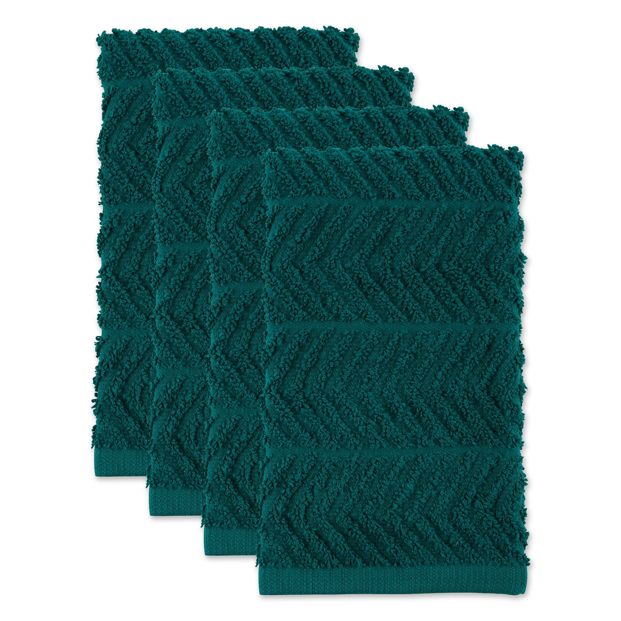 DII Teal Chevron Luxury Barmop (Set of 4)