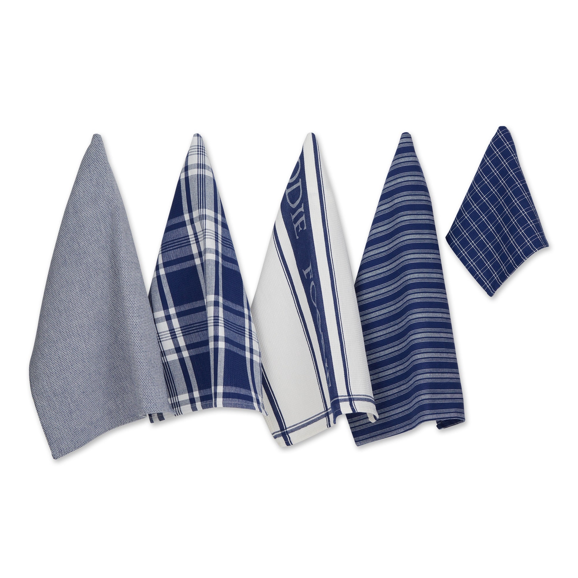 Dii Asst Nautical Blue Foodie Dishtowel And Dishcloth 5 Piece