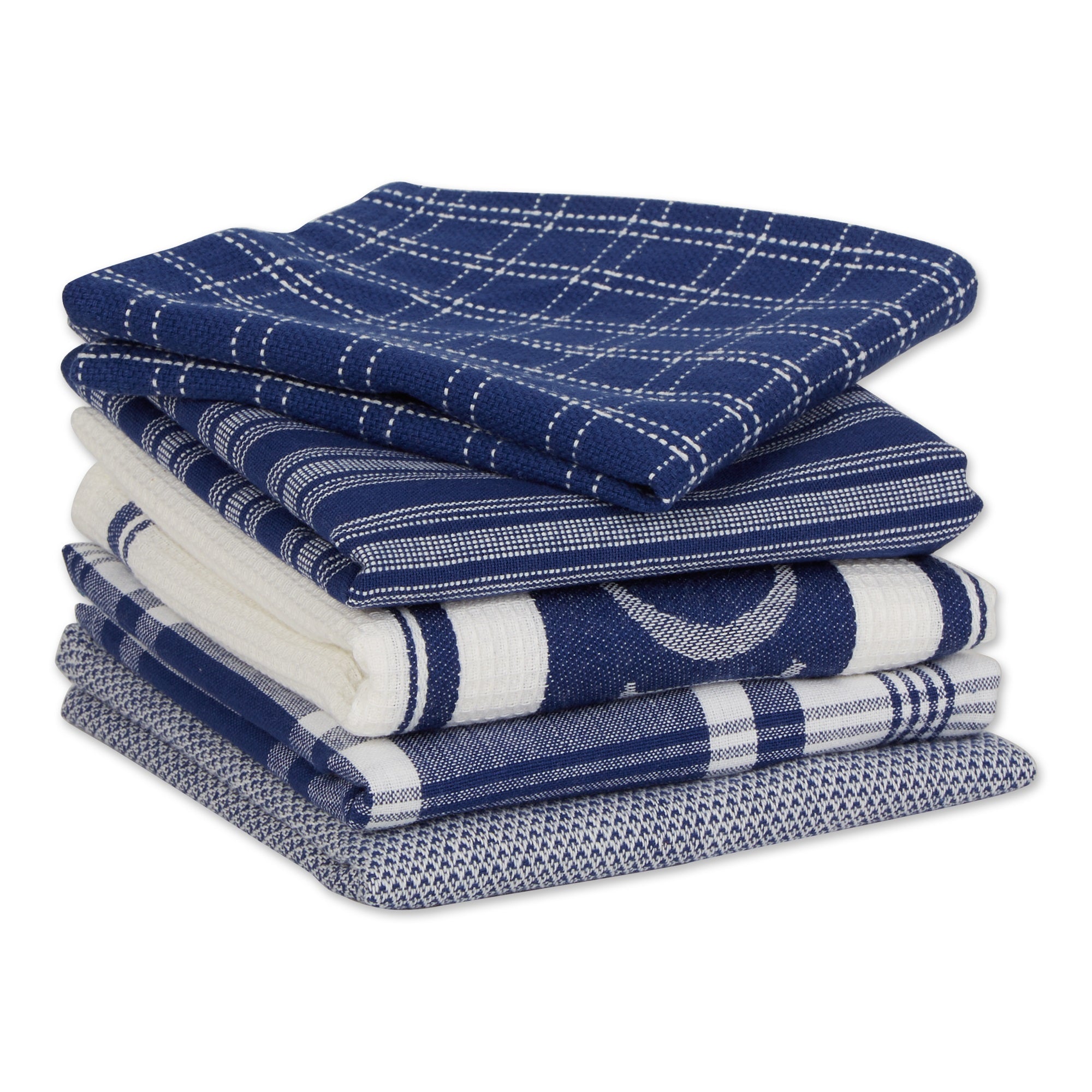 DII Asst Nautical Blue Foodie Dishtowel And Dishcloth 5 Piece