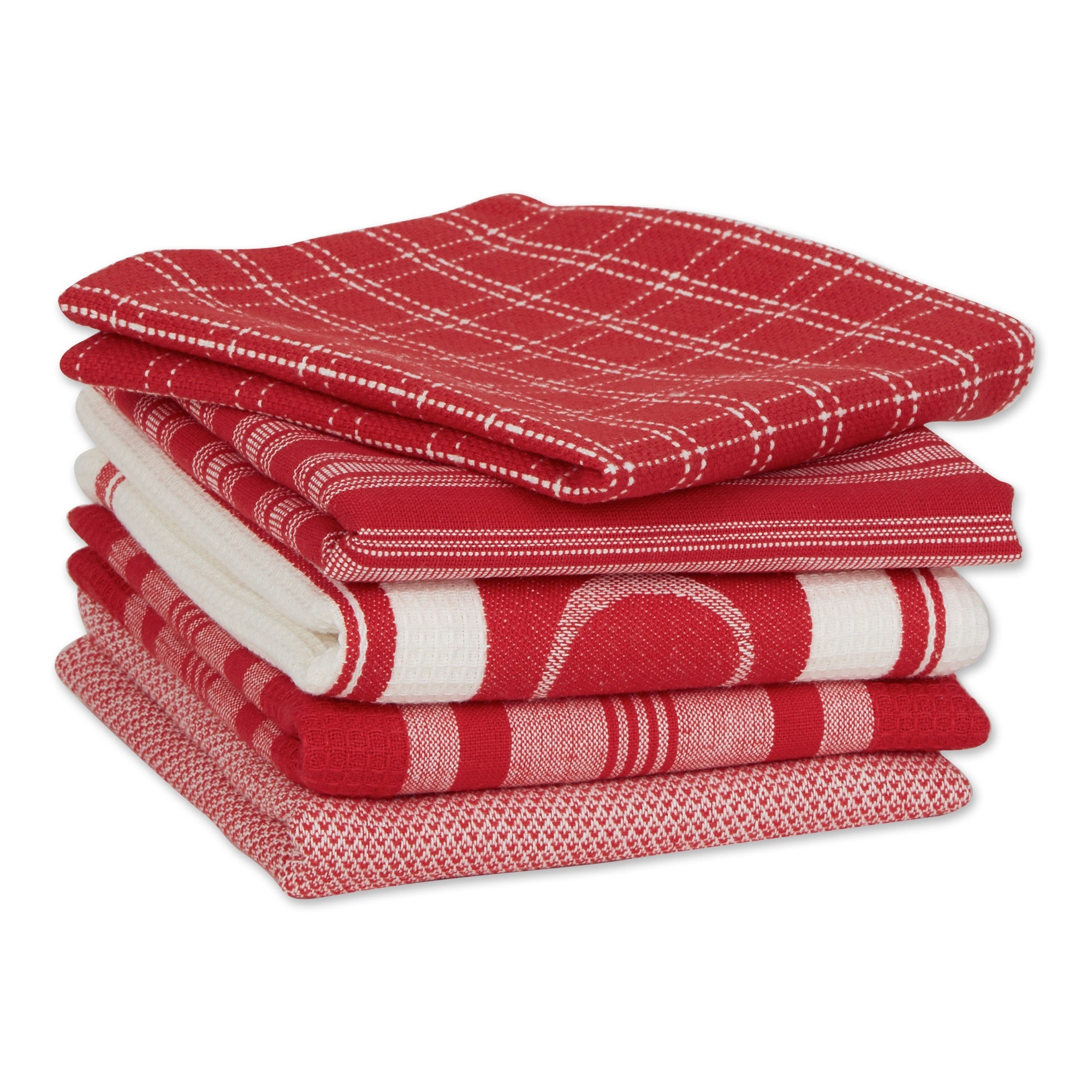 DII Asst Red Foodie Dishtowel And Dishcloth 5 Piece