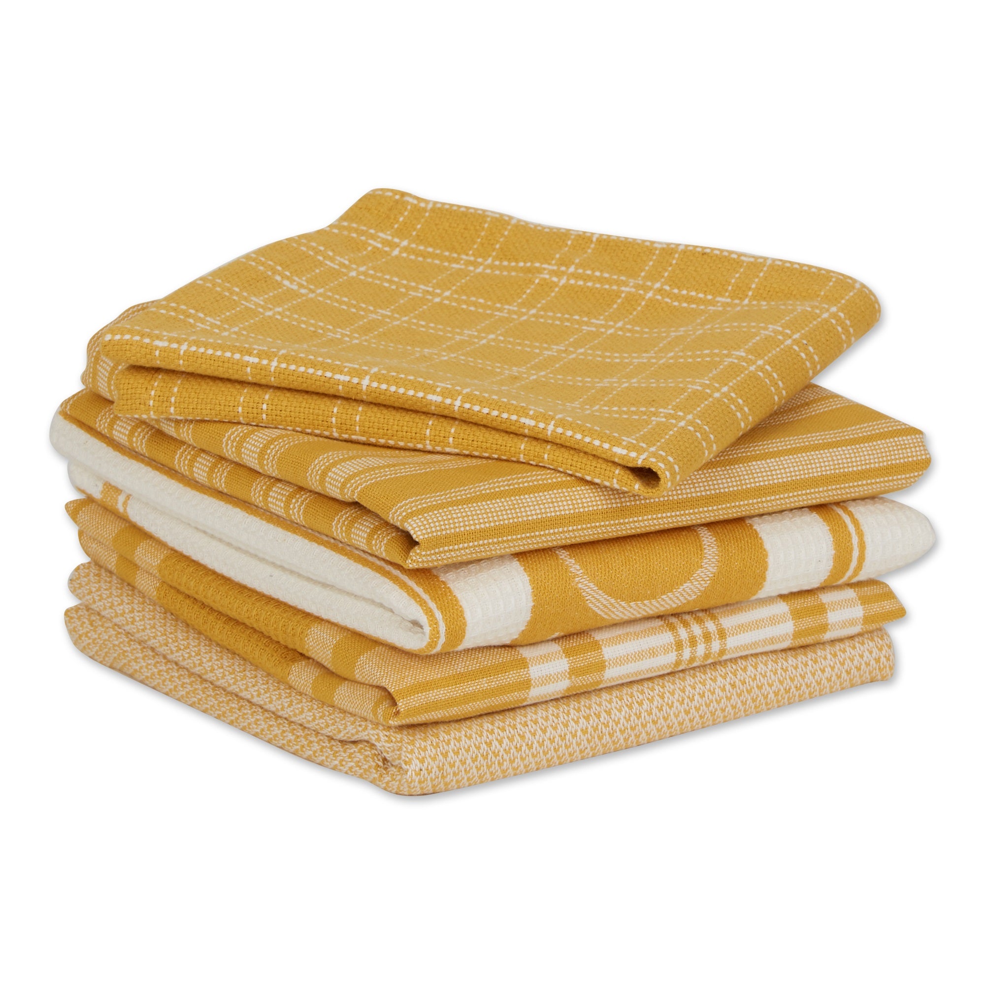 DII Asst Honey Gold Foodie Dishtowel And Dishcloth 5 Piece