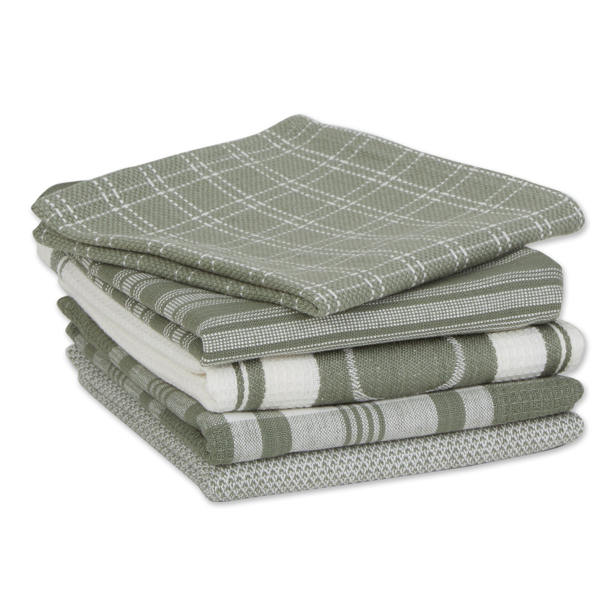 DII Asst Artichoke Green Foodie Dishtowel And Dishcloth 5 Piece