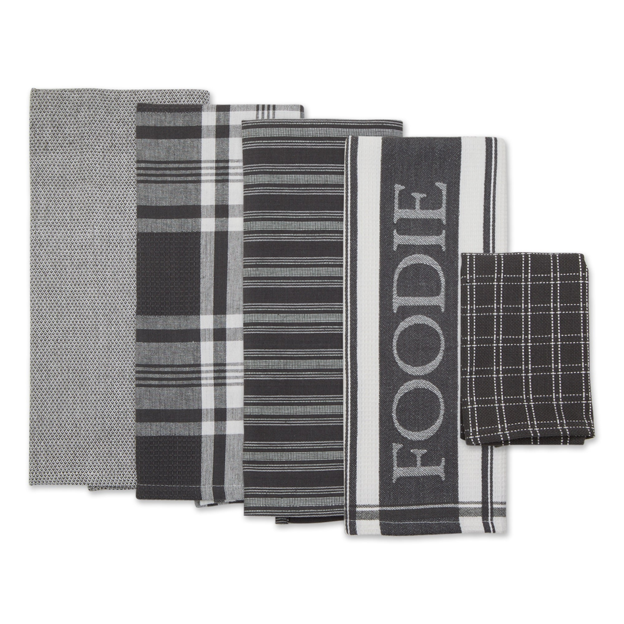 DII Asst Mineral Foodie Dishtowel And Dishcloth 5 Piece