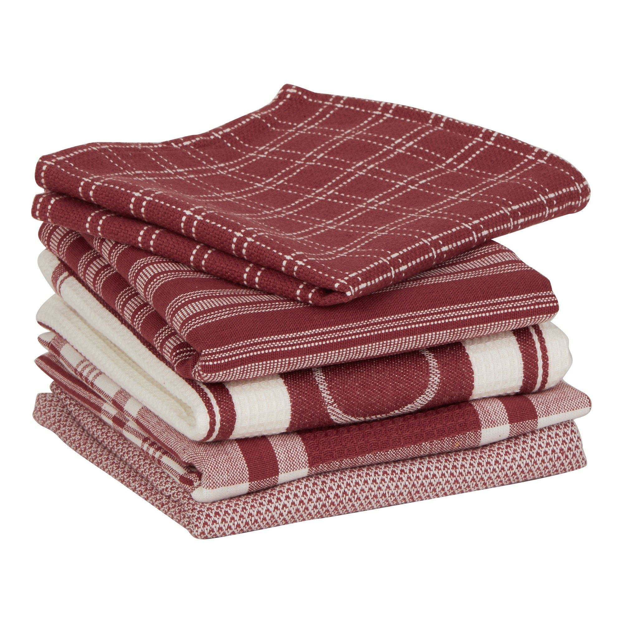 DII Asst Barn Red Foodie Dishtowel And Dishcloth 5 Piece