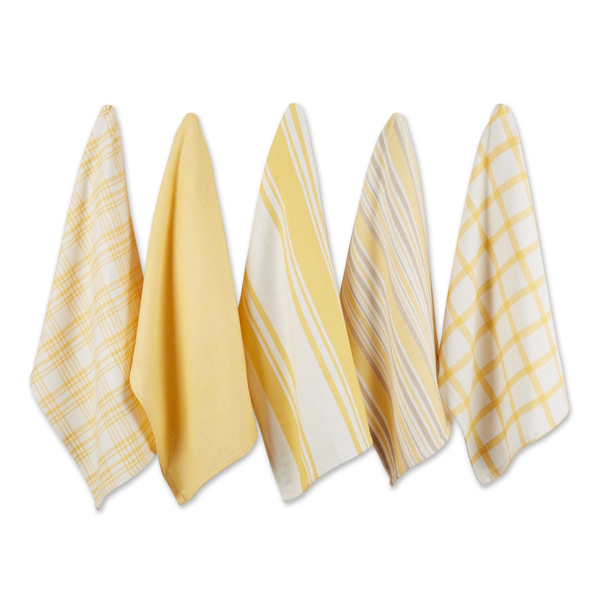 Dii Asst Yellow Woven Dishtowels (Set Of 5)