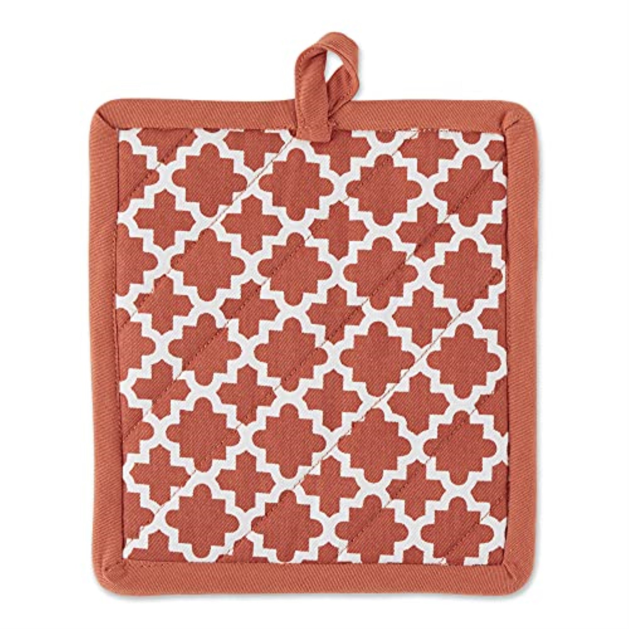 DII Vintage Red Lattice Oven Mitt And Potholder Set