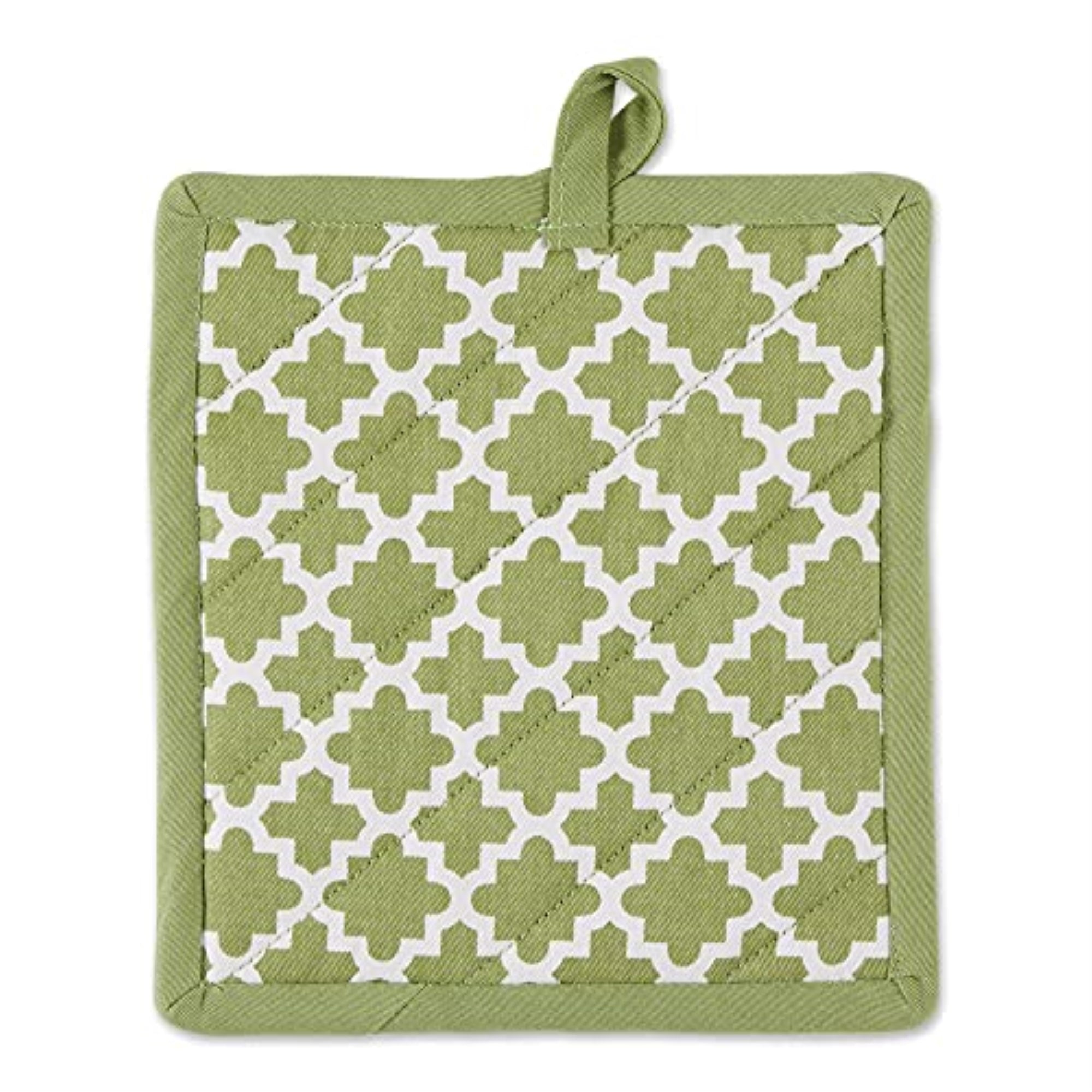 DII Antique Green Lattice Oven Mitt And Potholder Set