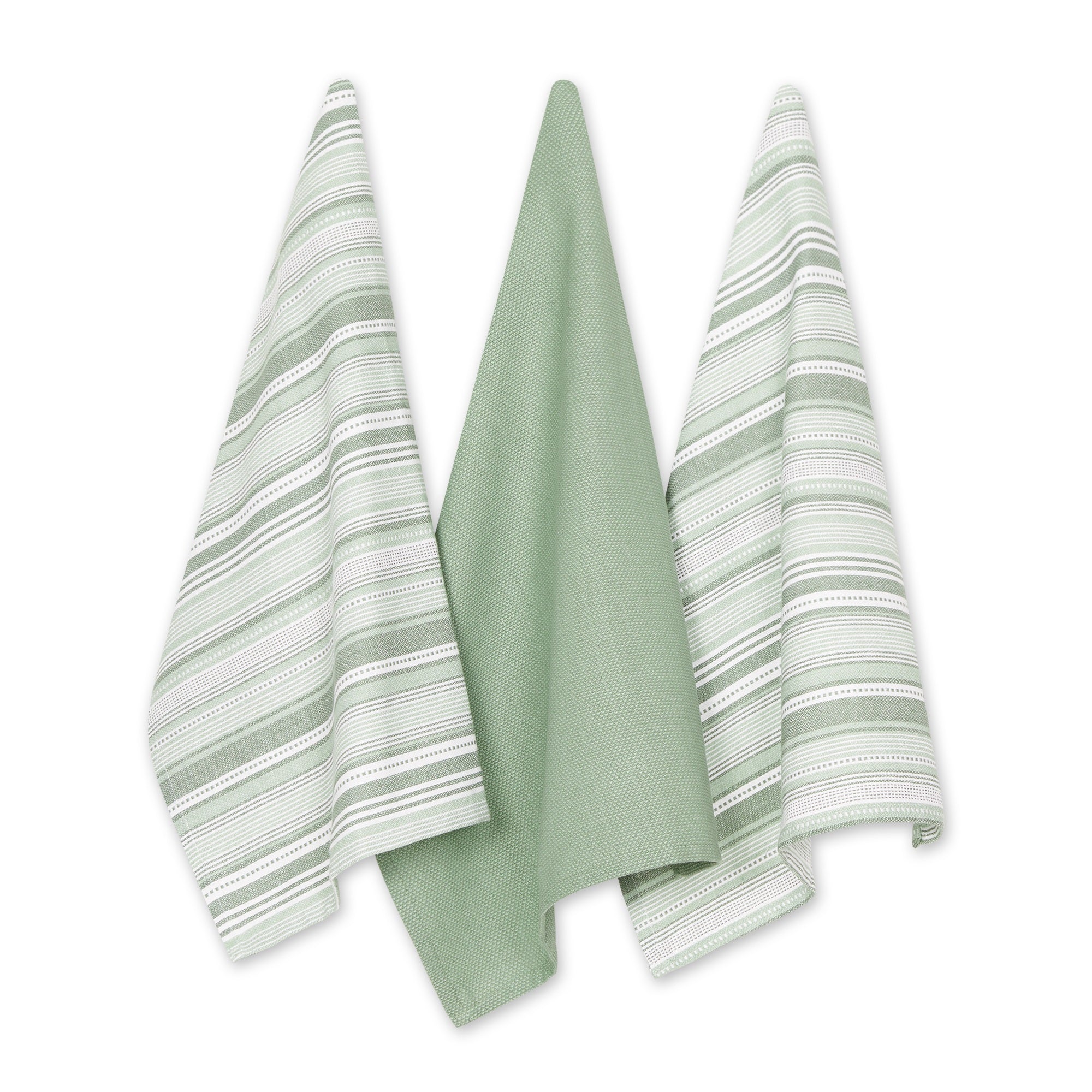Dii Artichoke Green Urban Stripe Dishtowel (Set Of 3)