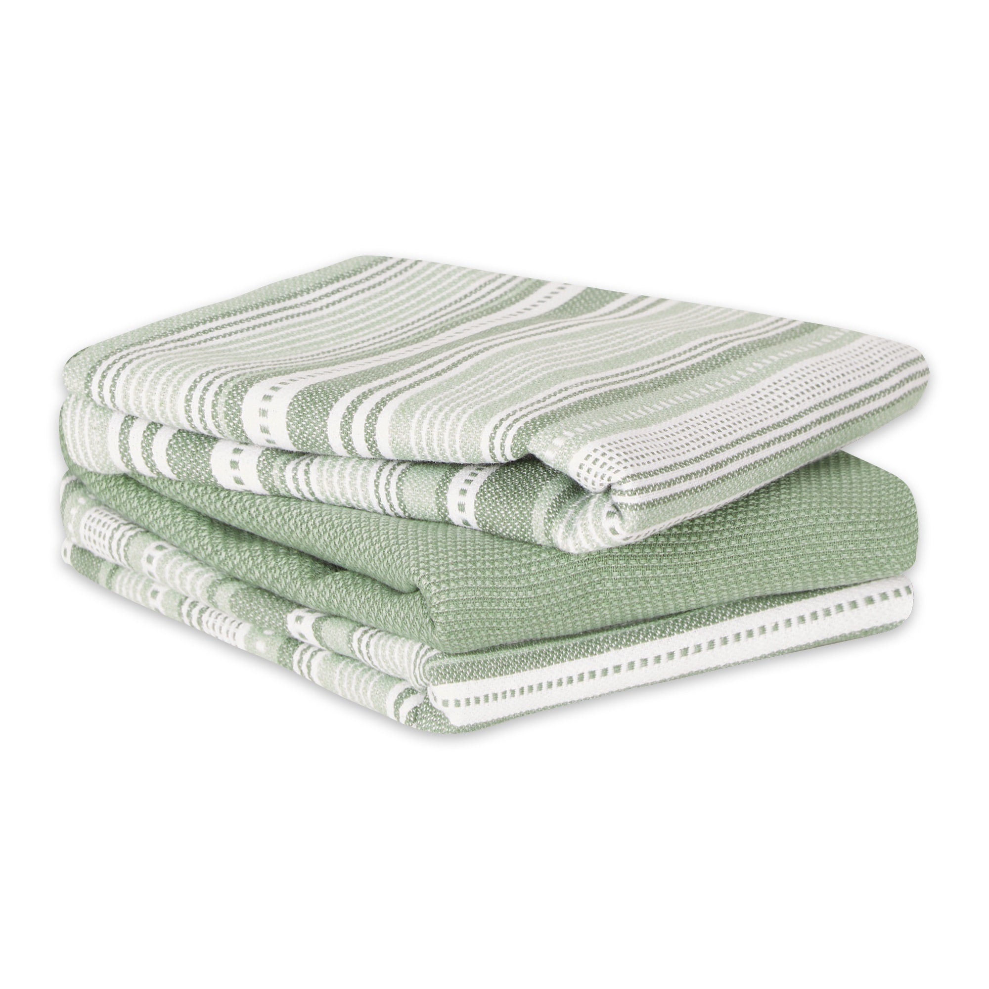 DII Artichoke Green Urban Stripe Dishtowel (Set of 3)