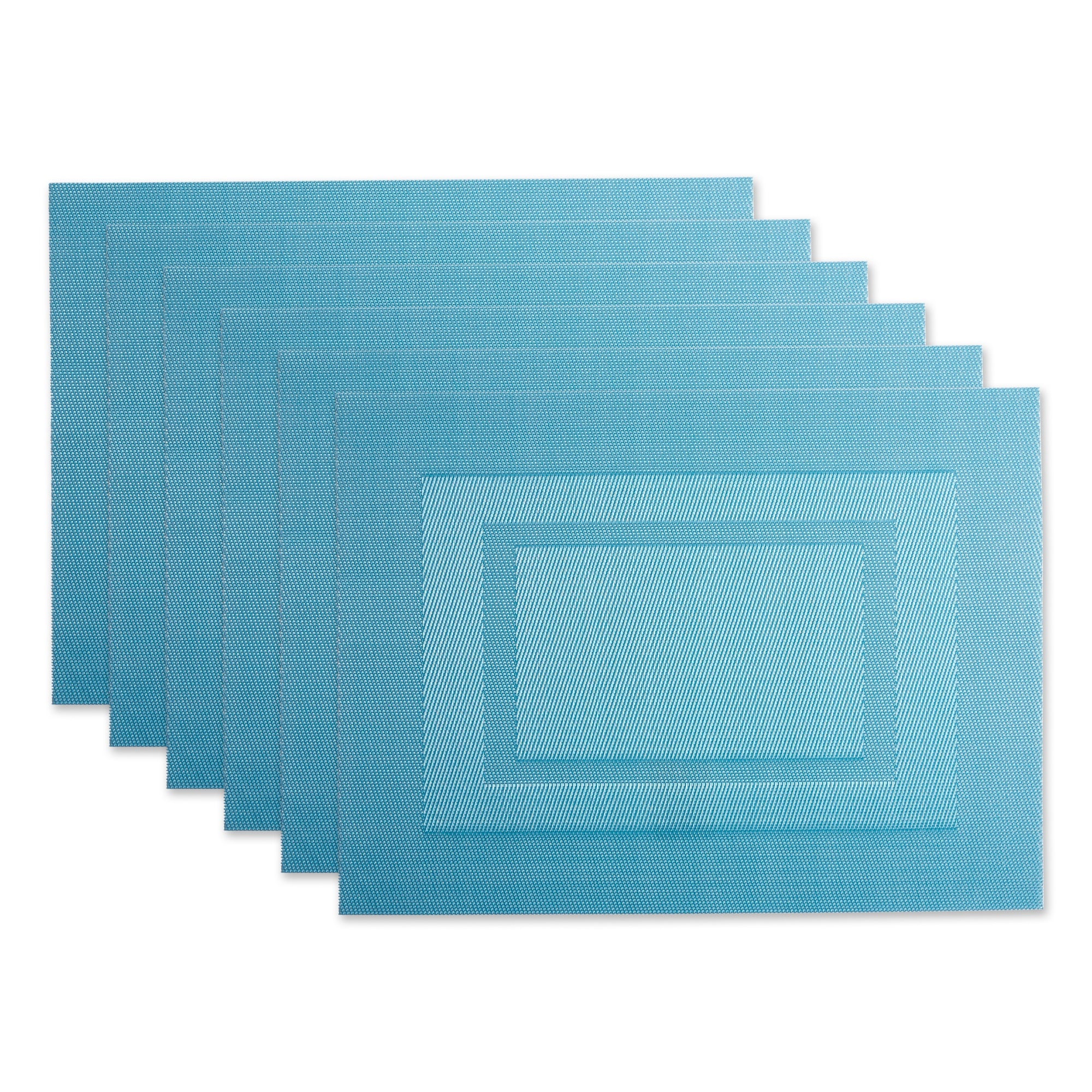 Dii Teal Pvc Doubleframe Placemat 6 Piece
