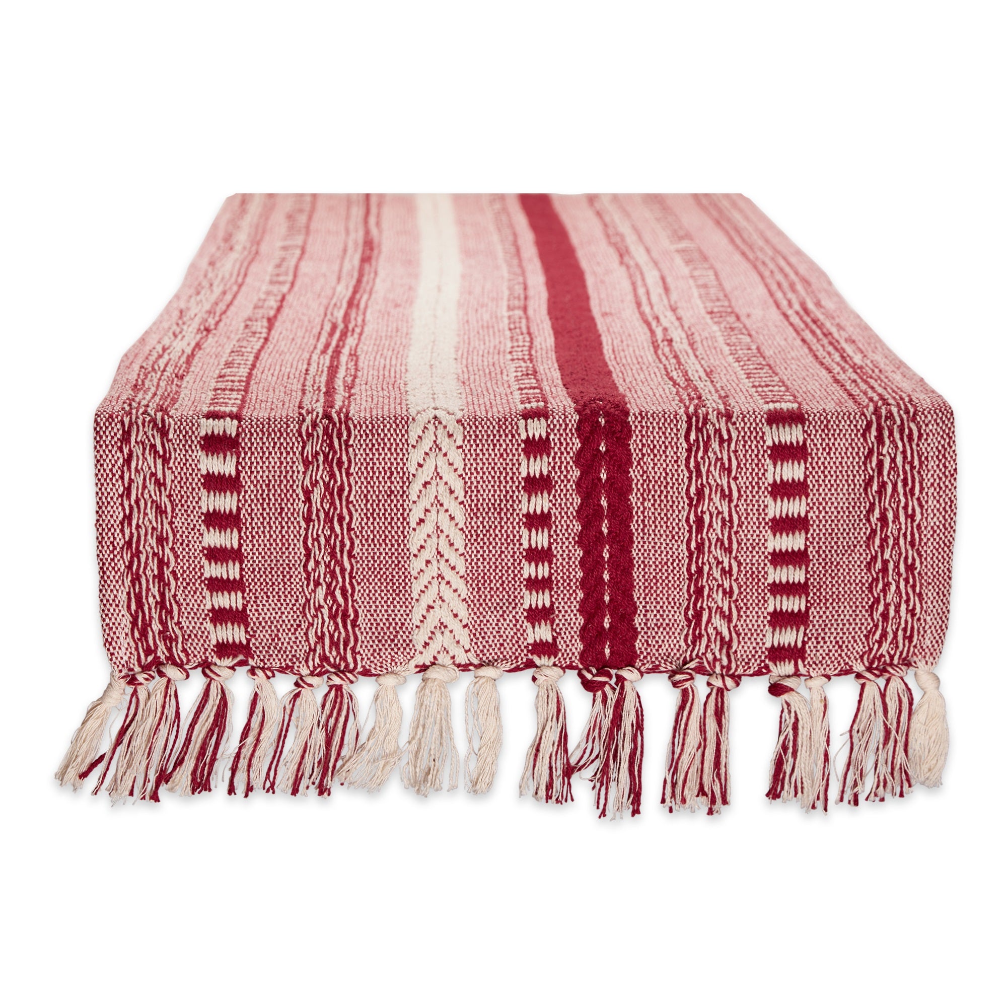 Dii Barn Red Braided Stripe Table Runner 15X72