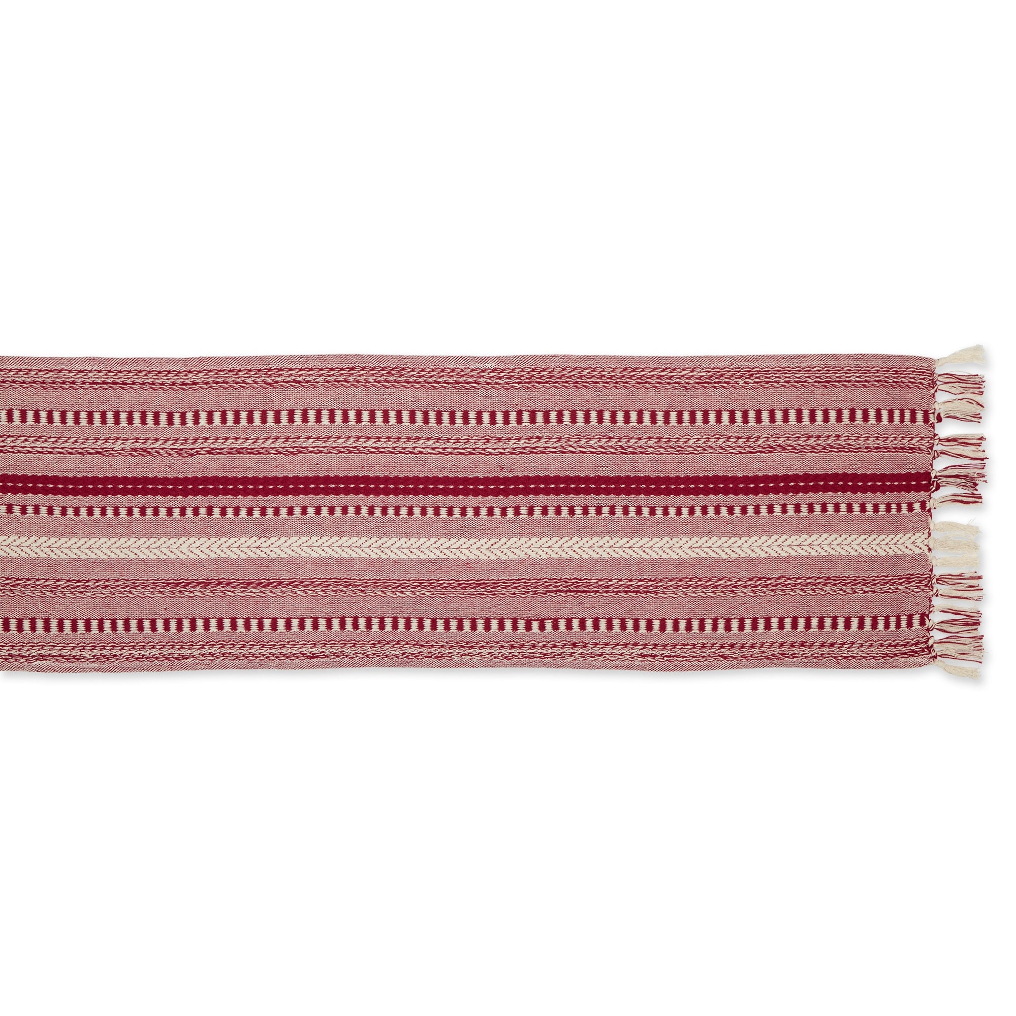 Dii Barn Red Braided Stripe Table Runner 15X72
