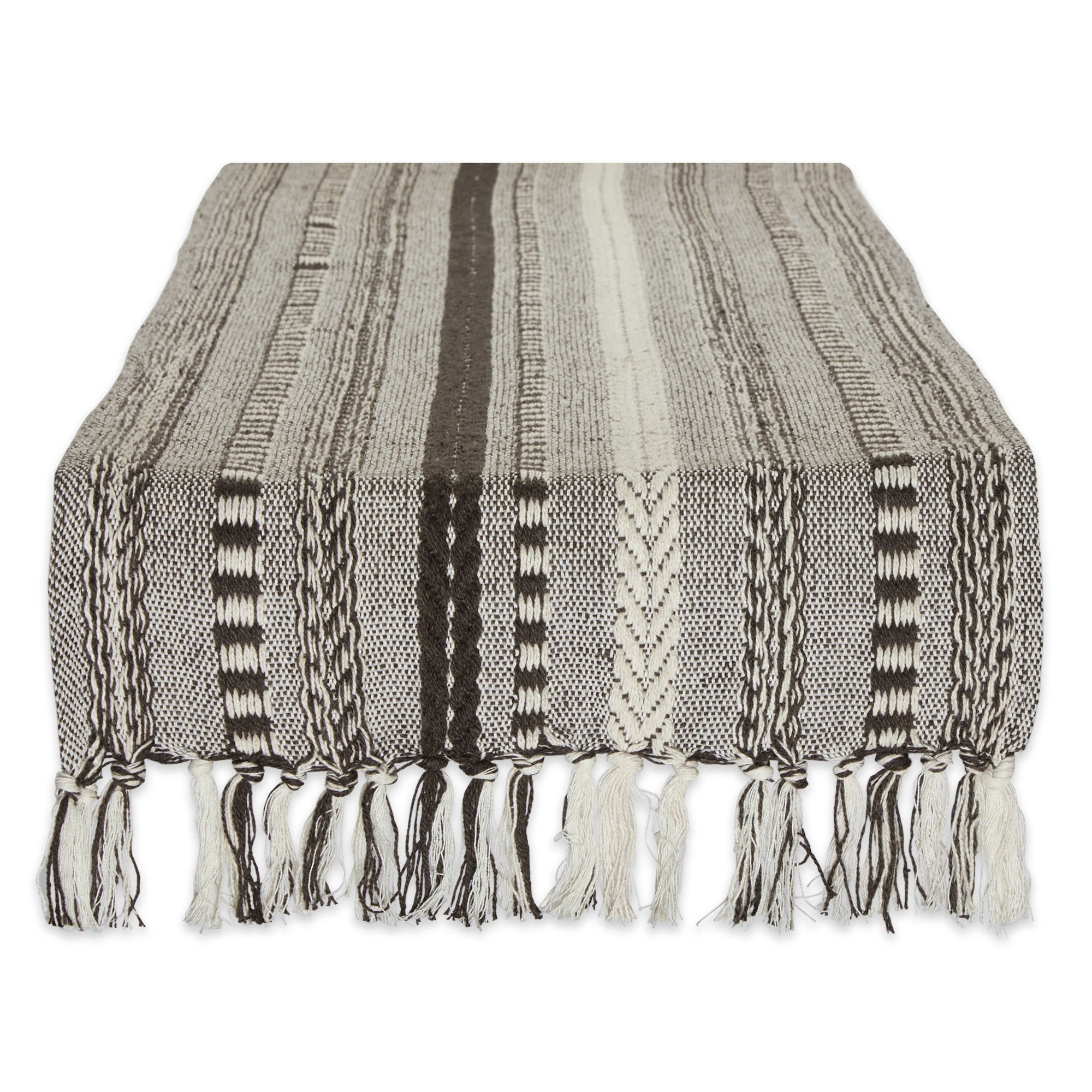 Dii Dark Brown Braided Stripe Table Runner 15X72